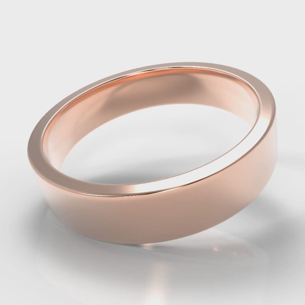 5mm Flat Top Comfort Fit Wedding Ring - Rose Gold