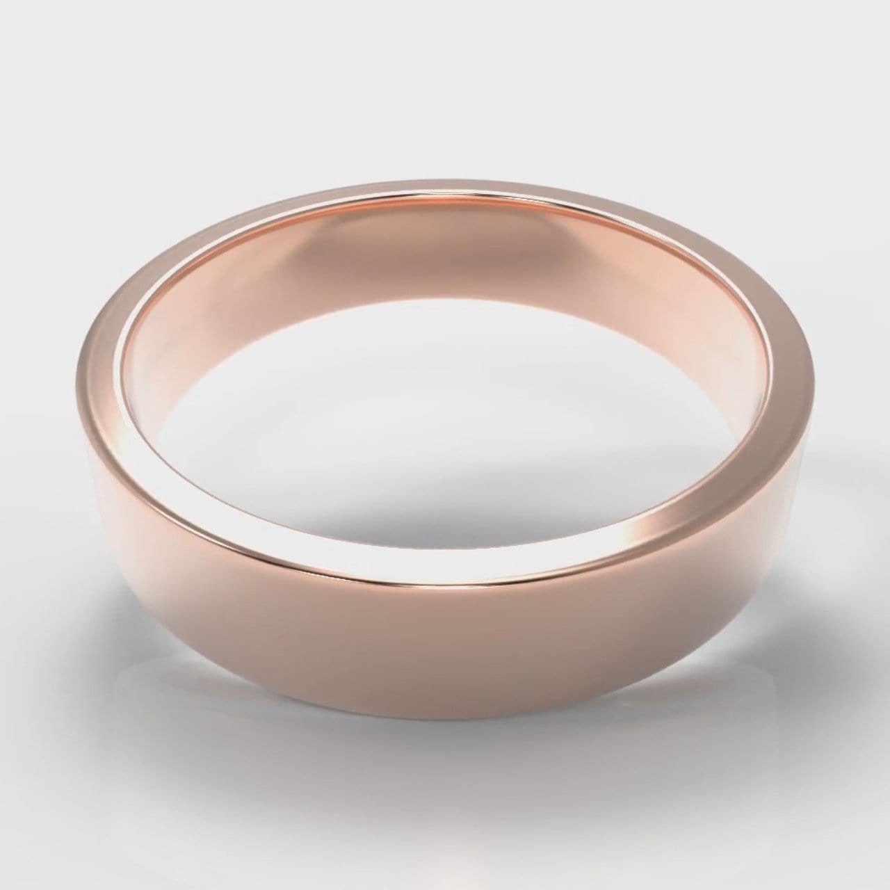 5mm Flat Top Comfort Fit Wedding Ring - Rose Gold