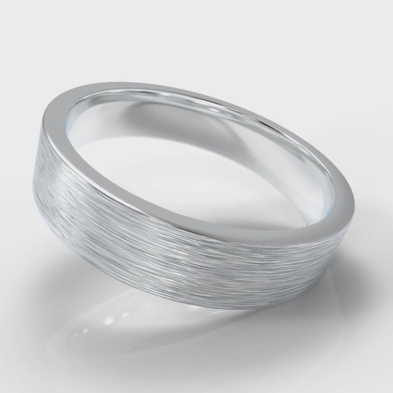 5mm Flat Top Comfort Fit Brushed Wedding Ring