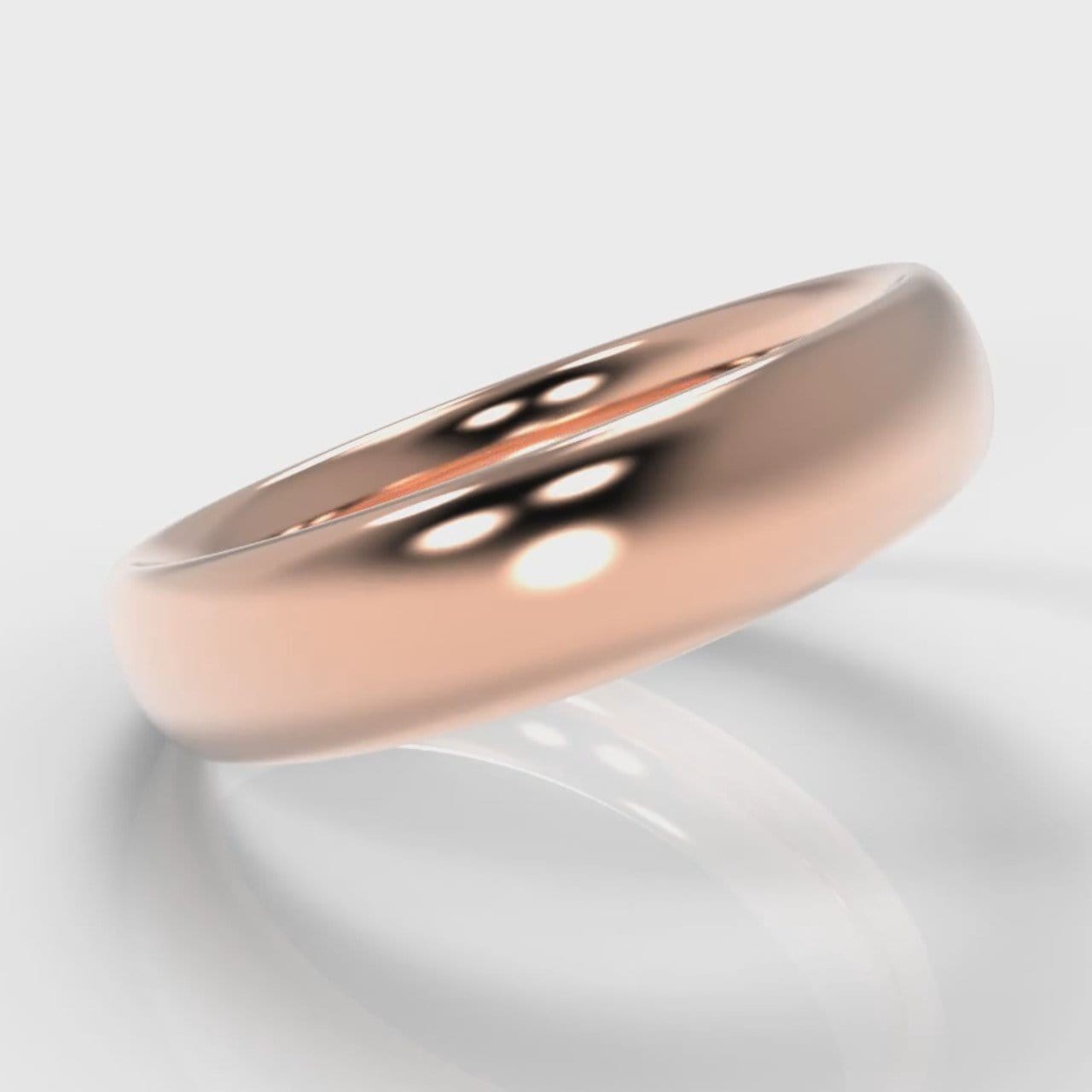5mm Court Shaped Comfort Fit Wedding Ring - Rose Gold