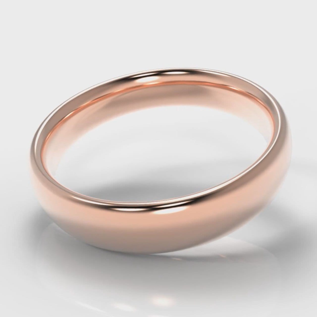5mm Court Shaped Comfort Fit Wedding Ring - Rose Gold