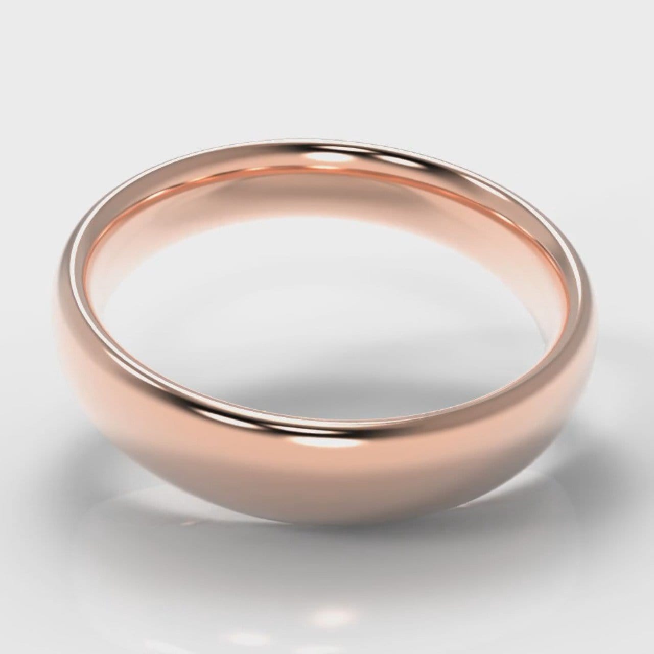 5mm Court Shaped Comfort Fit Wedding Ring - Rose Gold