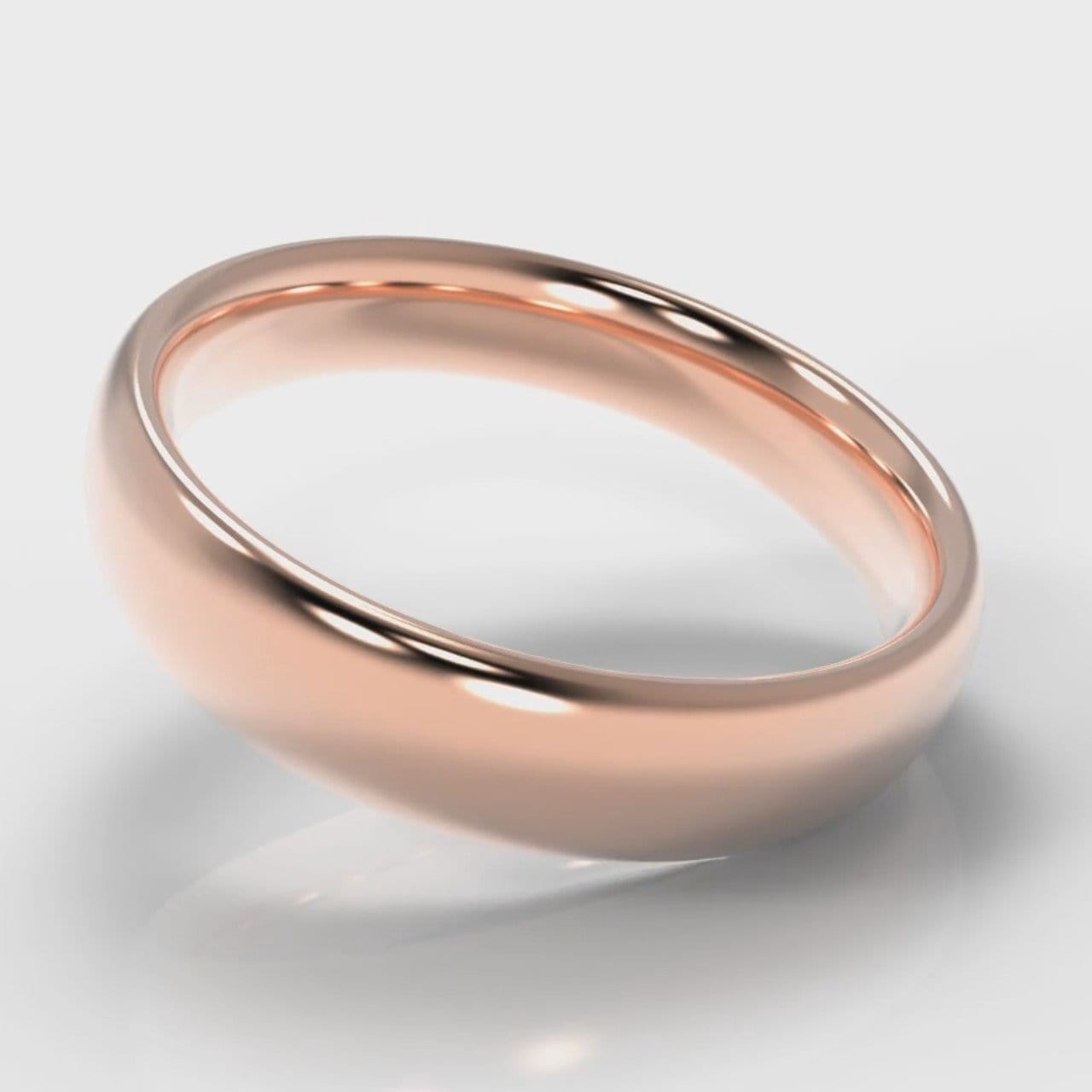5mm Court Shaped Comfort Fit Wedding Ring - Rose Gold
