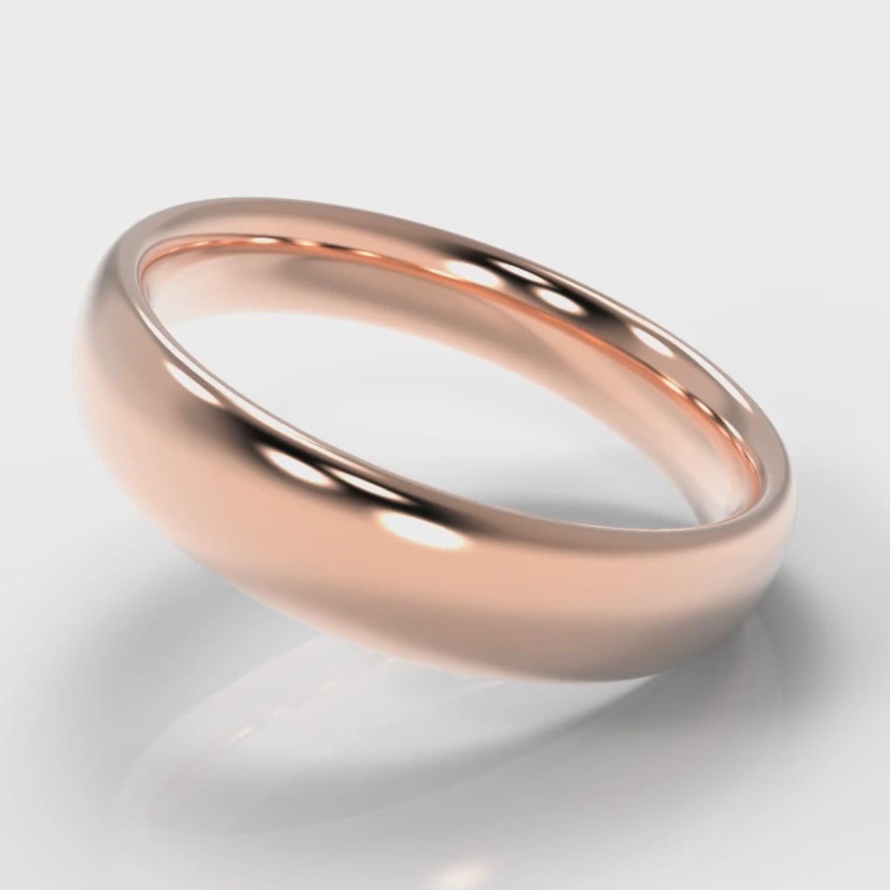5mm Court Shaped Comfort Fit Wedding Ring - Rose Gold