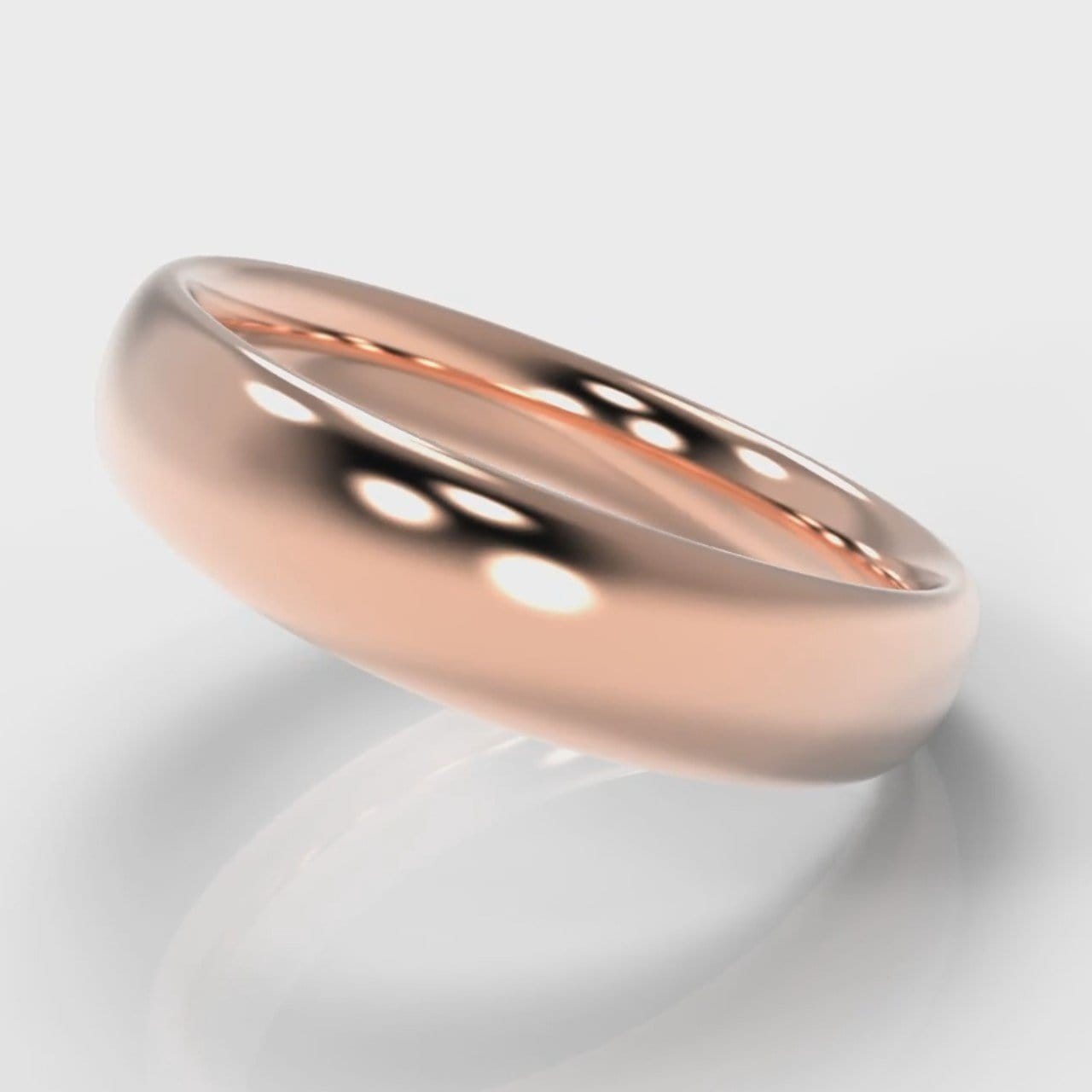5mm Court Shaped Comfort Fit Wedding Ring - Rose Gold