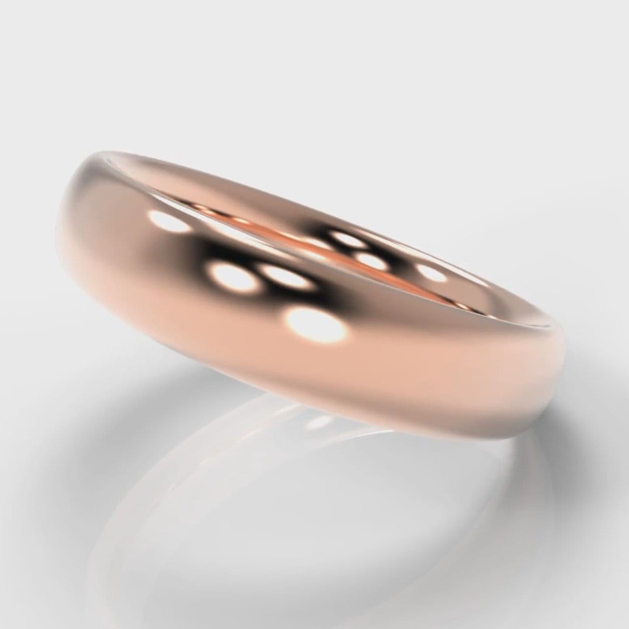 5mm Court Shaped Comfort Fit Wedding Ring - Rose Gold