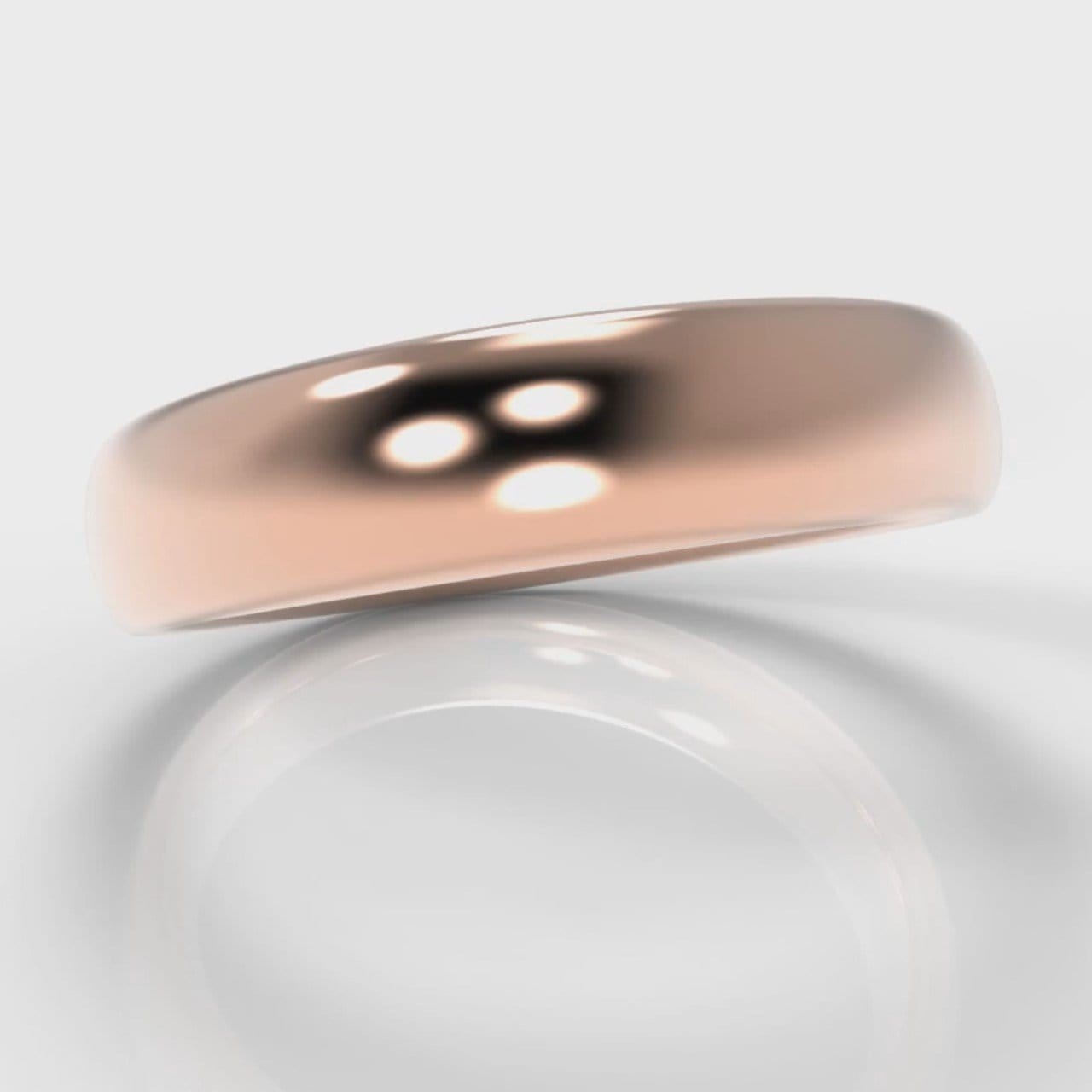 5mm Court Shaped Comfort Fit Wedding Ring - Rose Gold