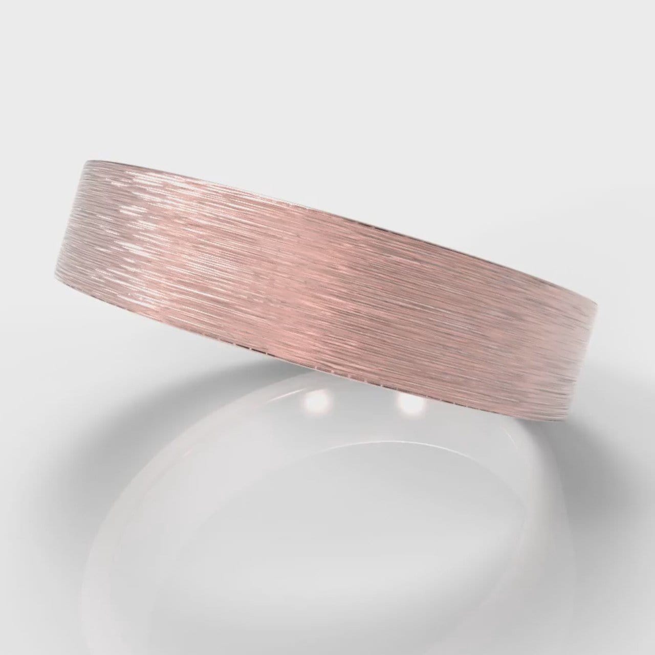 5mm Flat Top Comfort Fit Brushed Wedding Ring - Rose Gold