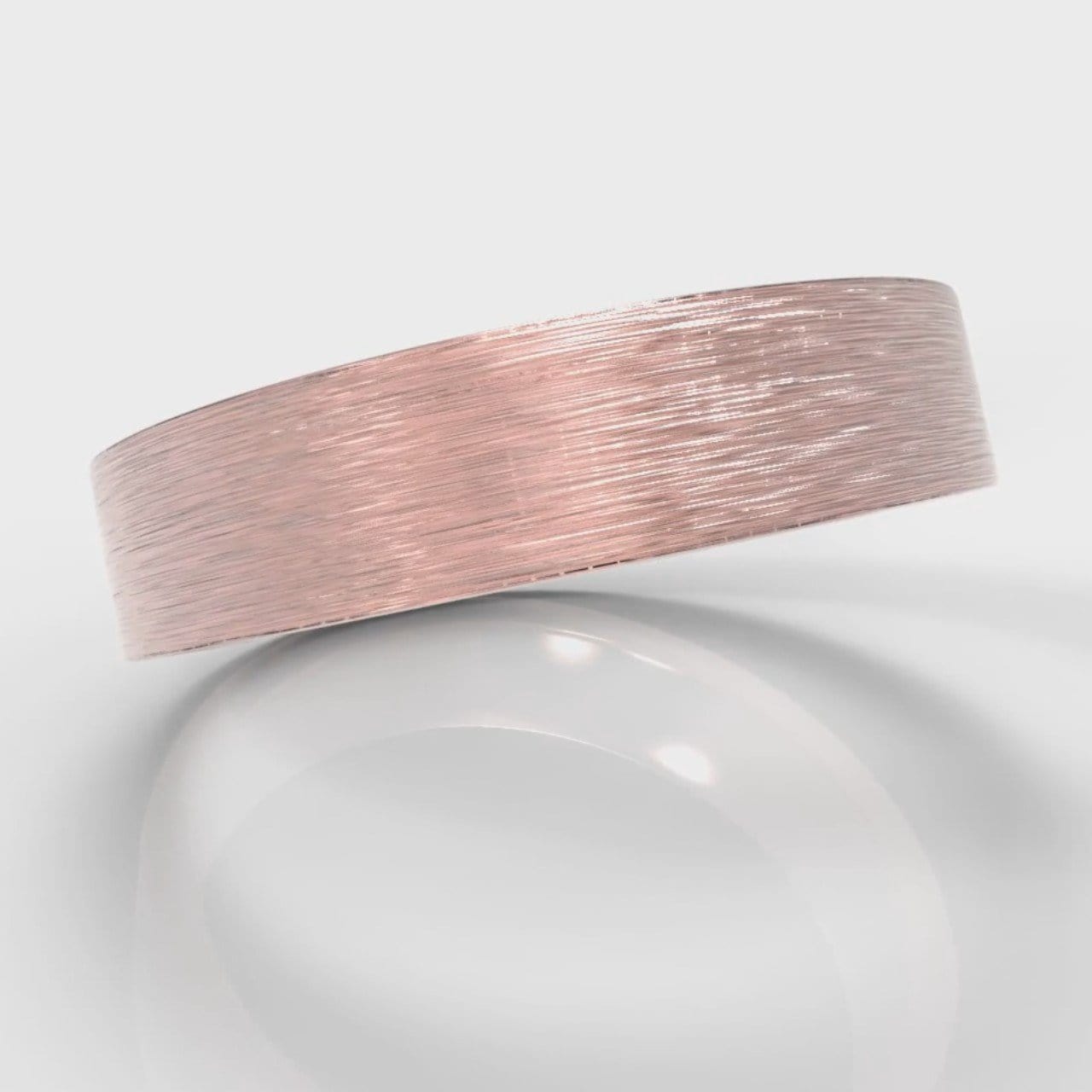5mm Flat Top Comfort Fit Brushed Wedding Ring - Rose Gold