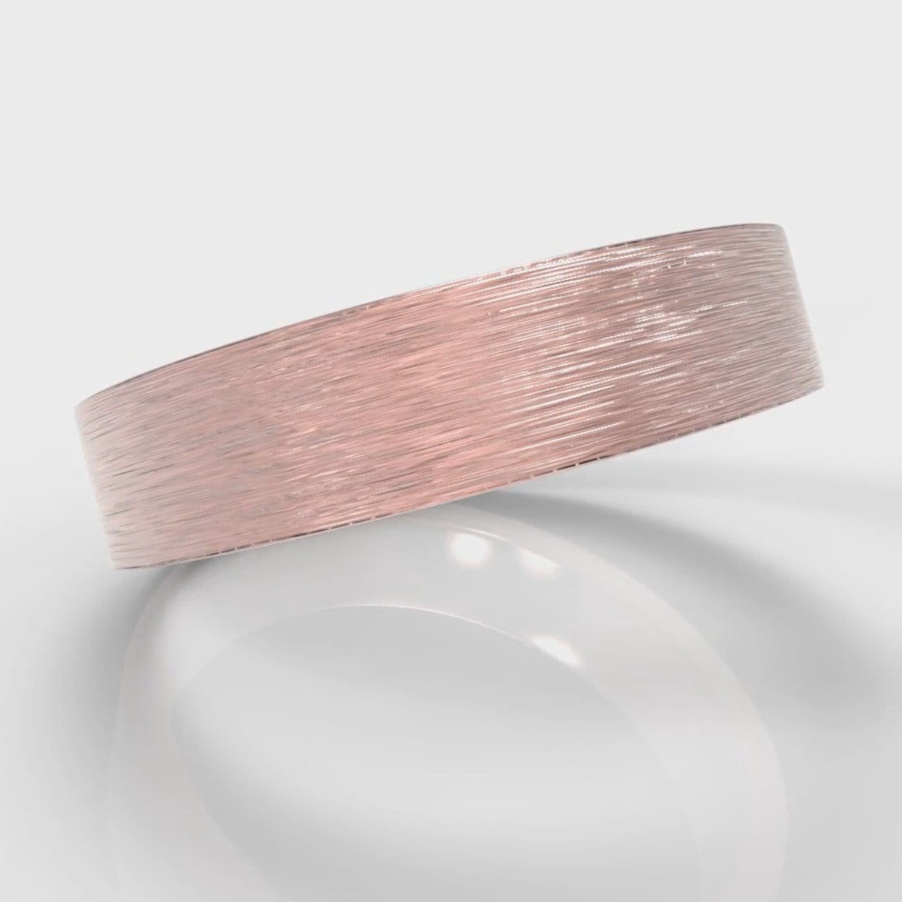 5mm Flat Top Comfort Fit Brushed Wedding Ring - Rose Gold