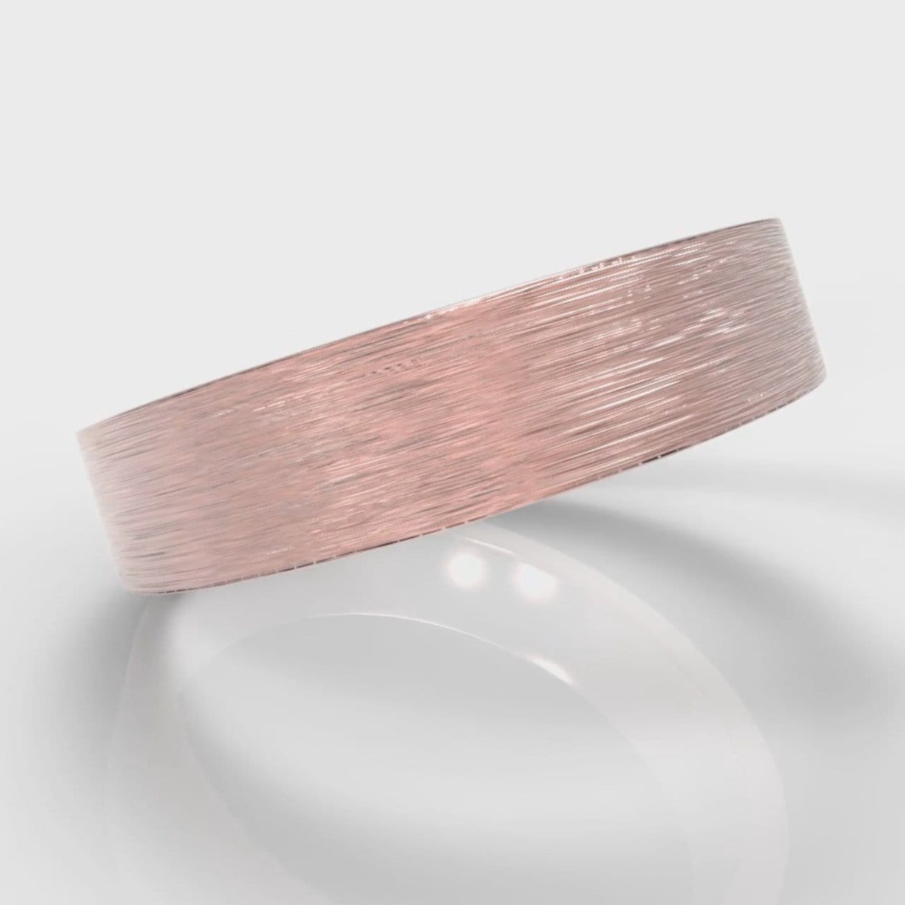 5mm Flat Top Comfort Fit Brushed Wedding Ring - Rose Gold