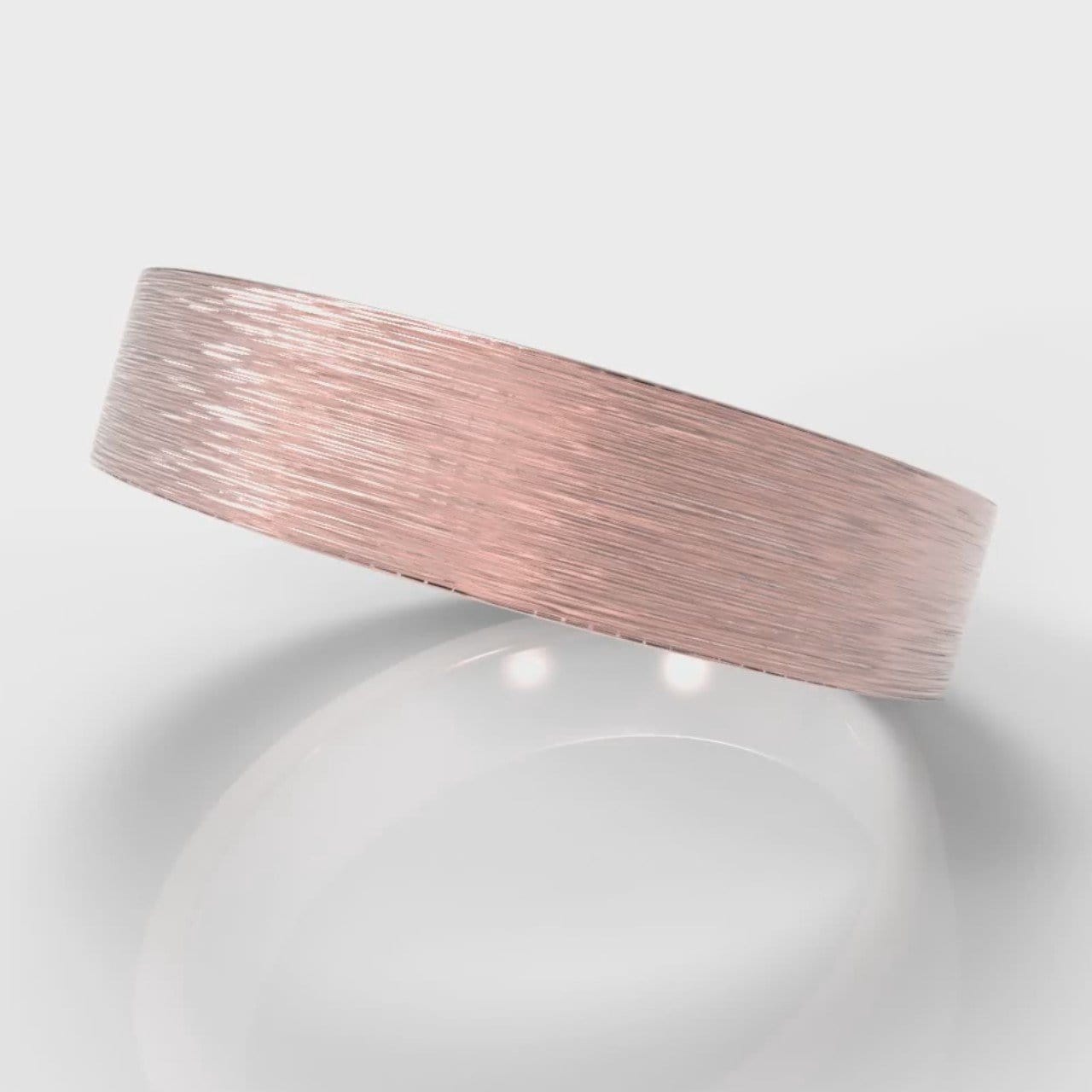 5mm Flat Top Comfort Fit Brushed Wedding Ring - Rose Gold
