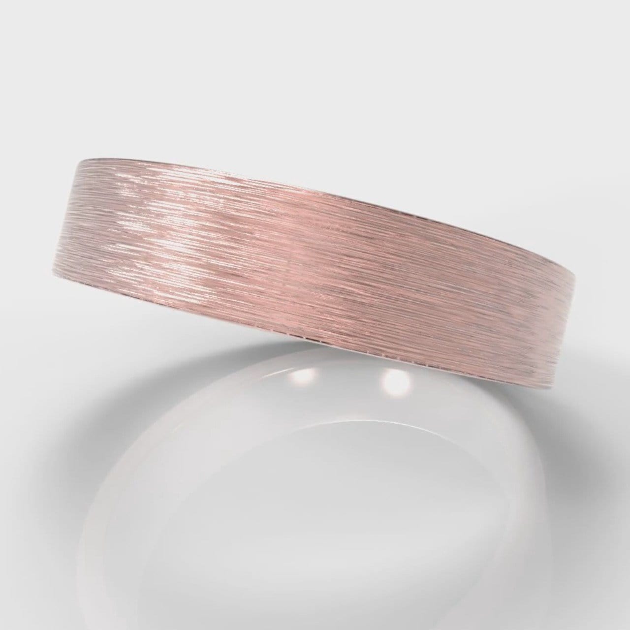 5mm Flat Top Comfort Fit Brushed Wedding Ring - Rose Gold