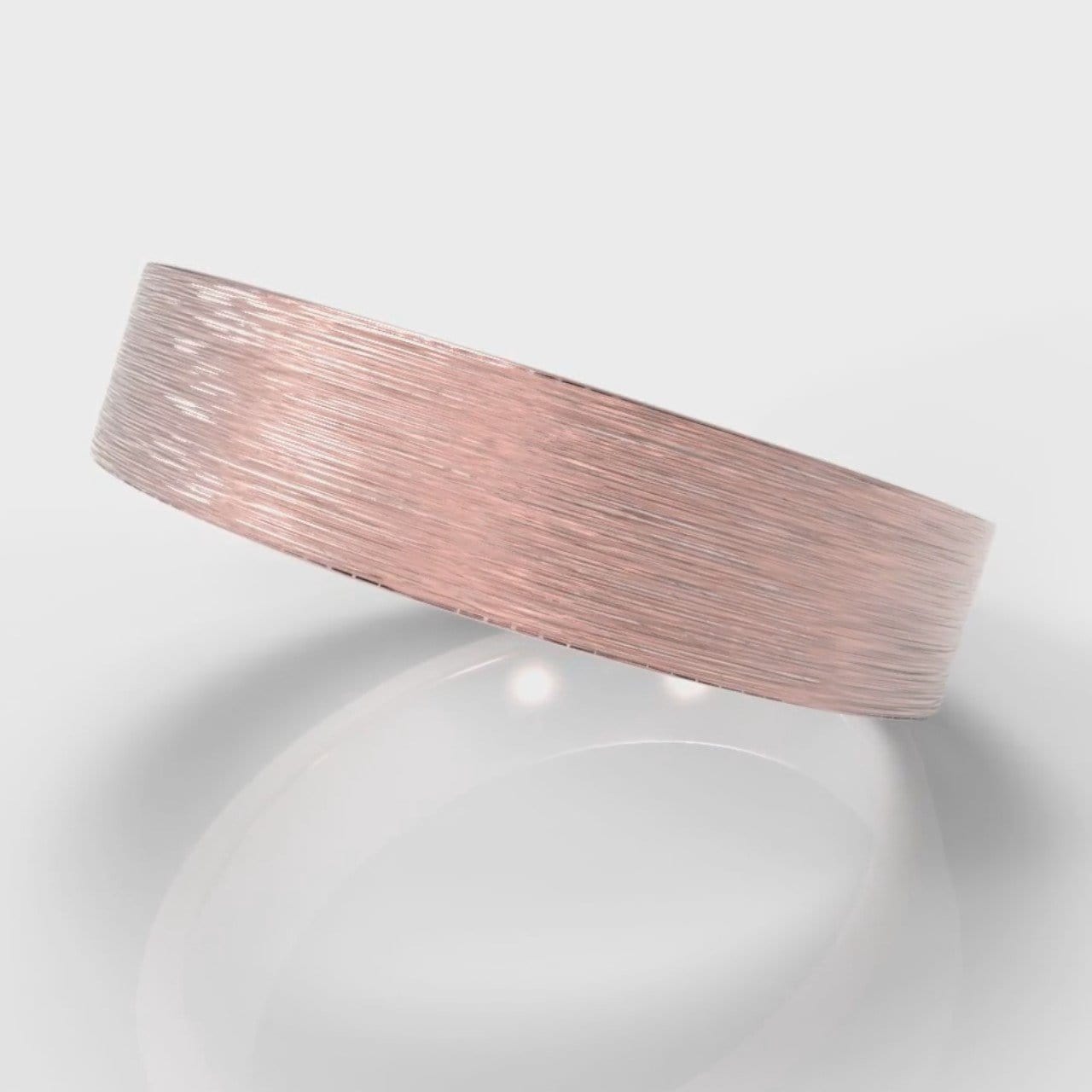 5mm Flat Top Comfort Fit Brushed Wedding Ring - Rose Gold