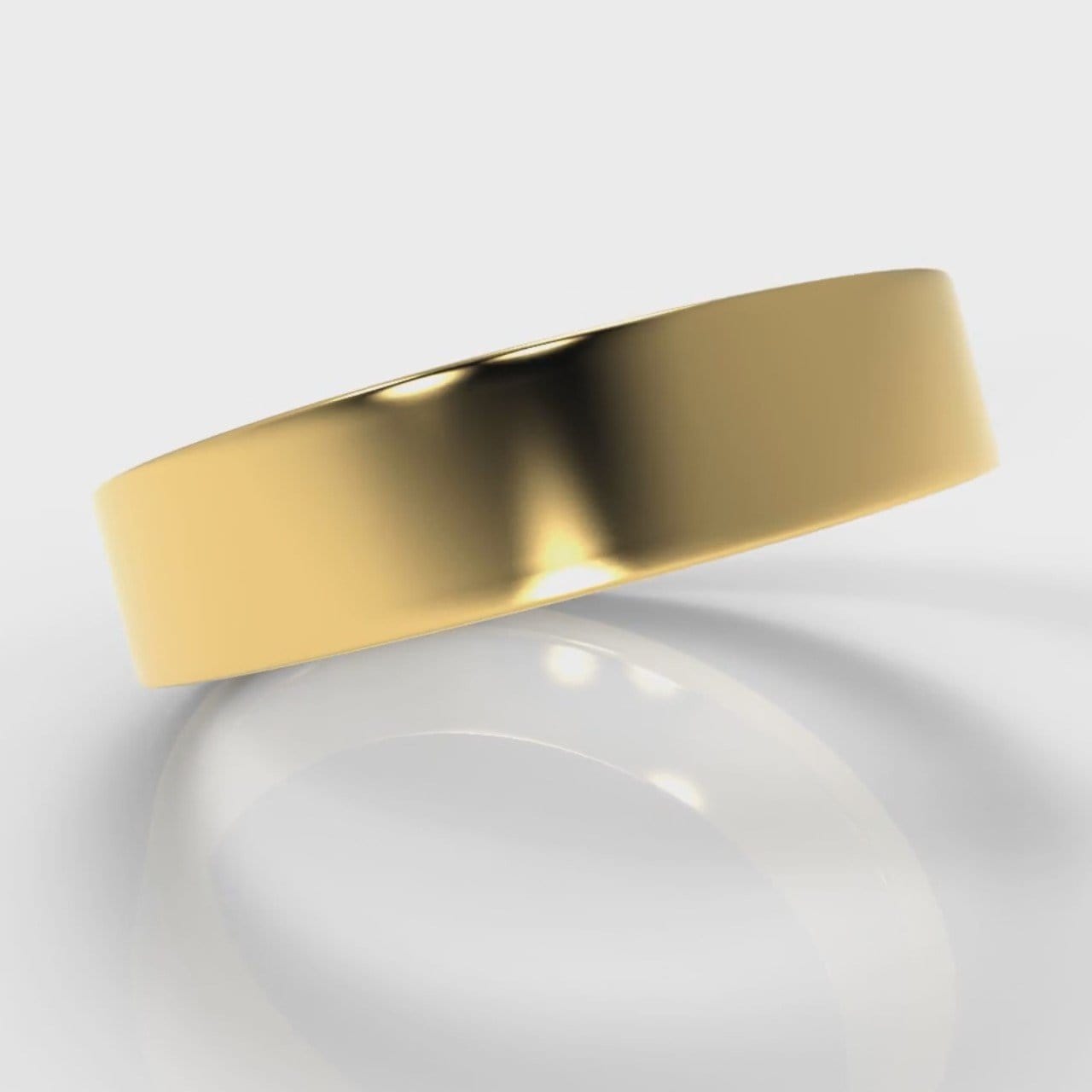 5mm Flat Top Comfort Fit Wedding Ring - Yellow Gold