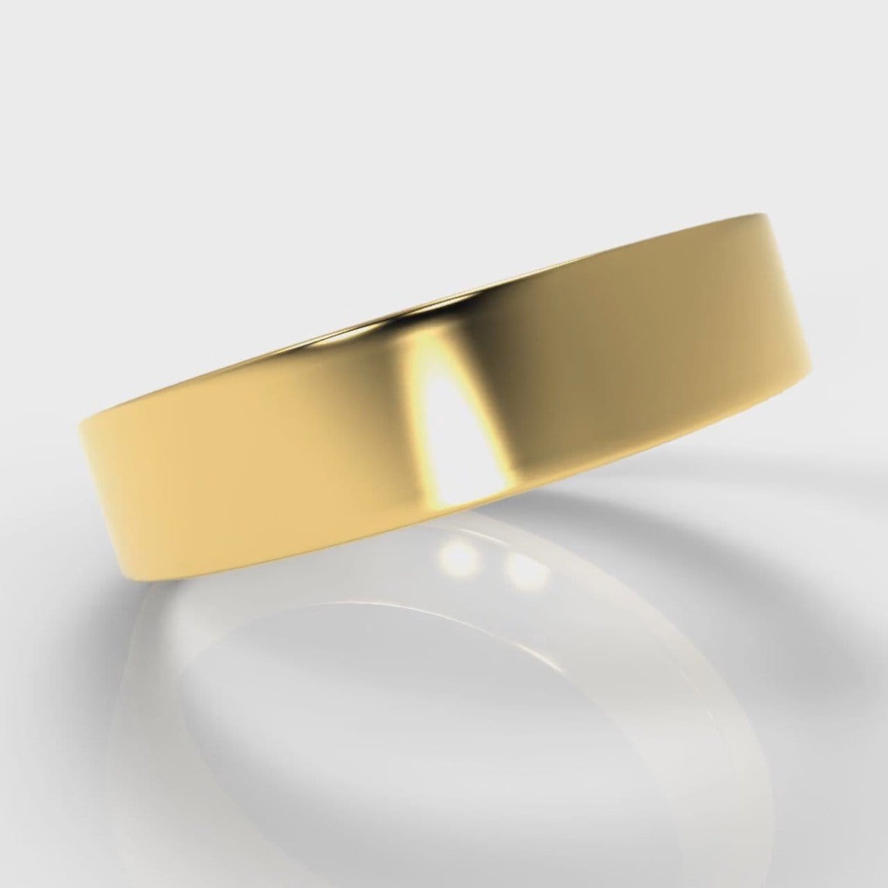5mm Flat Top Comfort Fit Wedding Ring - Yellow Gold