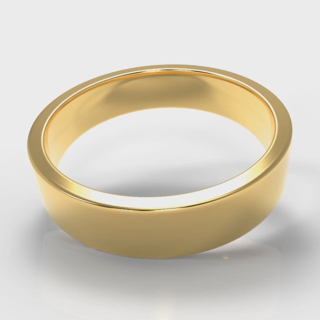 5mm Flat Top Comfort Fit Wedding Ring - Yellow Gold