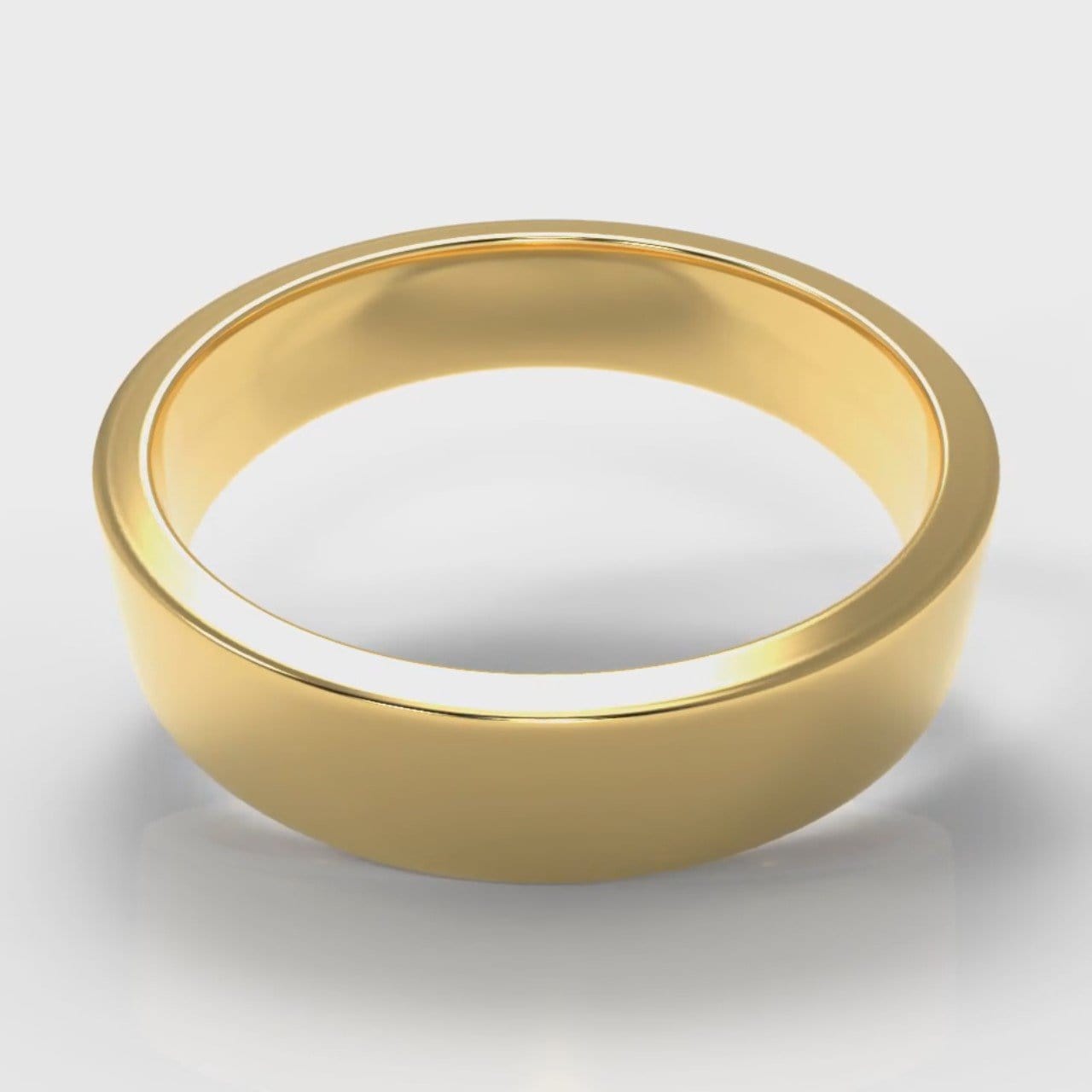 5mm Flat Top Comfort Fit Wedding Ring - Yellow Gold