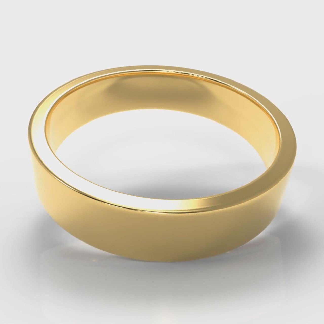 5mm Flat Top Comfort Fit Wedding Ring - Yellow Gold