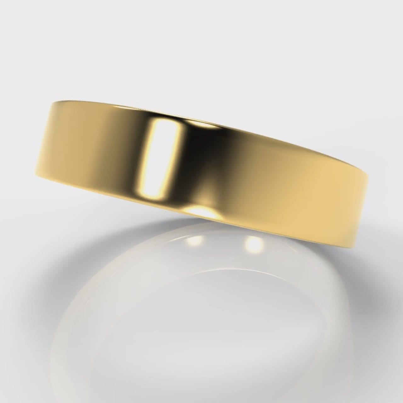 5mm Flat Top Comfort Fit Wedding Ring - Yellow Gold