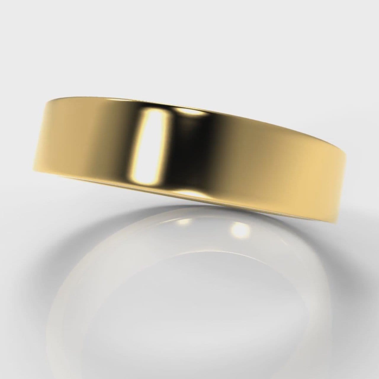 5mm Flat Top Comfort Fit Wedding Ring - Yellow Gold