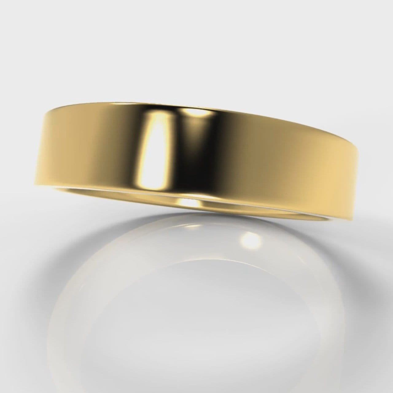 5mm Flat Top Comfort Fit Wedding Ring - Yellow Gold