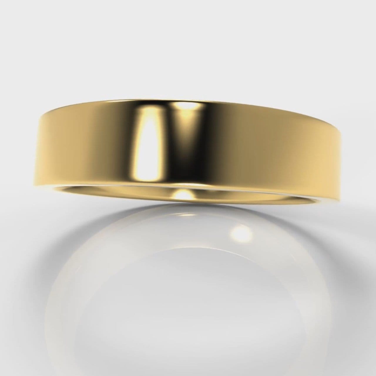 5mm Flat Top Comfort Fit Wedding Ring - Yellow Gold
