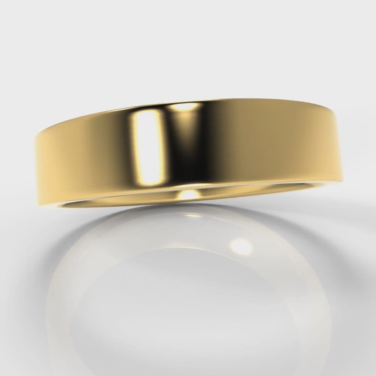 5mm Flat Top Comfort Fit Wedding Ring - Yellow Gold