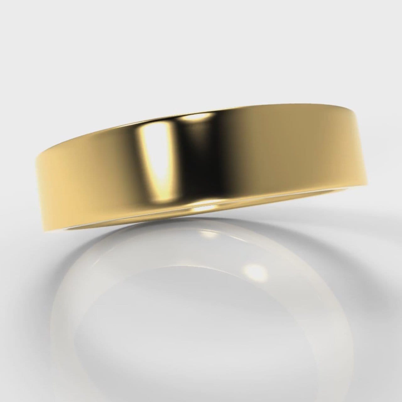 5mm Flat Top Comfort Fit Wedding Ring - Yellow Gold