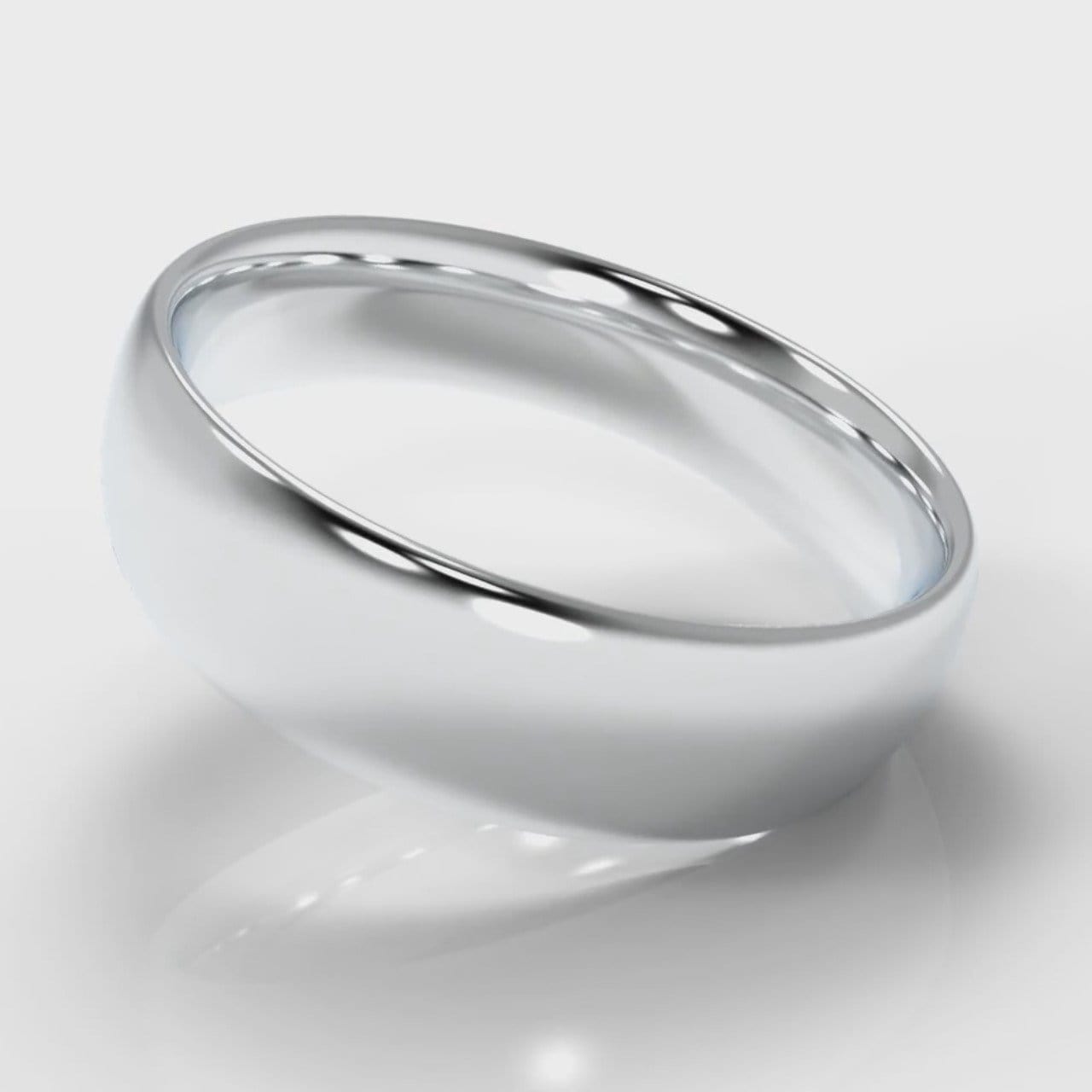 6mm Court Shaped Comfort Fit Wedding Ring