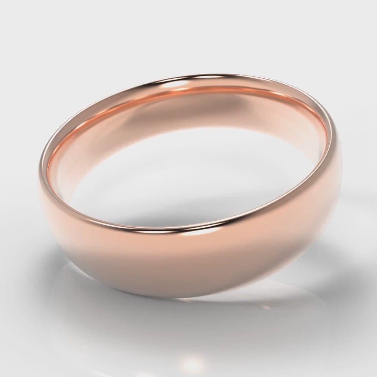 6mm Court Shaped Comfort Fit Wedding Ring - Rose Gold