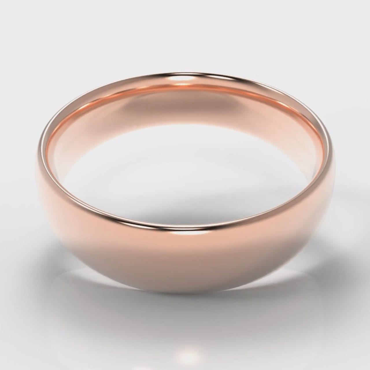 6mm Court Shaped Comfort Fit Wedding Ring - Rose Gold