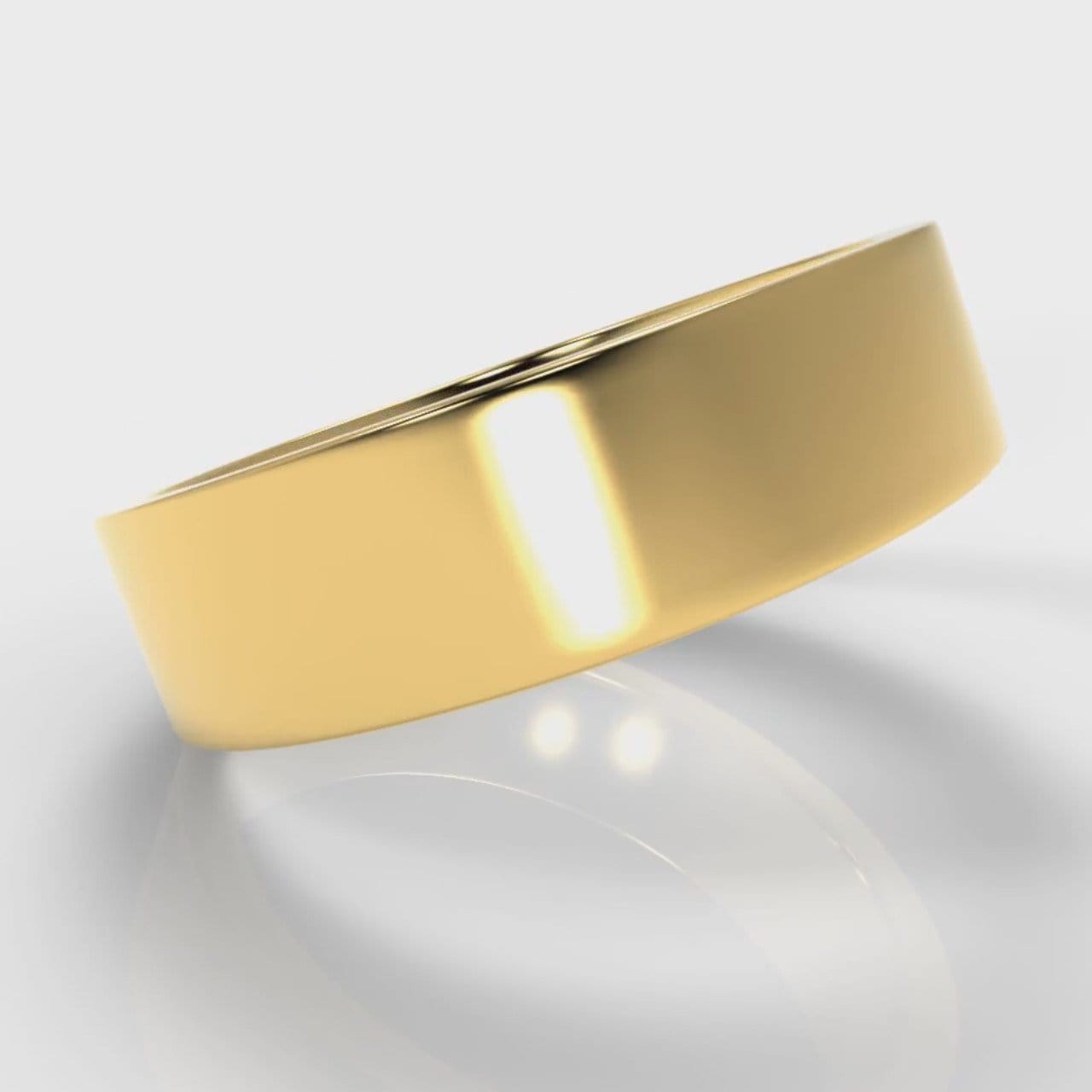 6mm Flat Top Comfort Fit Wedding Ring - Yellow Gold
