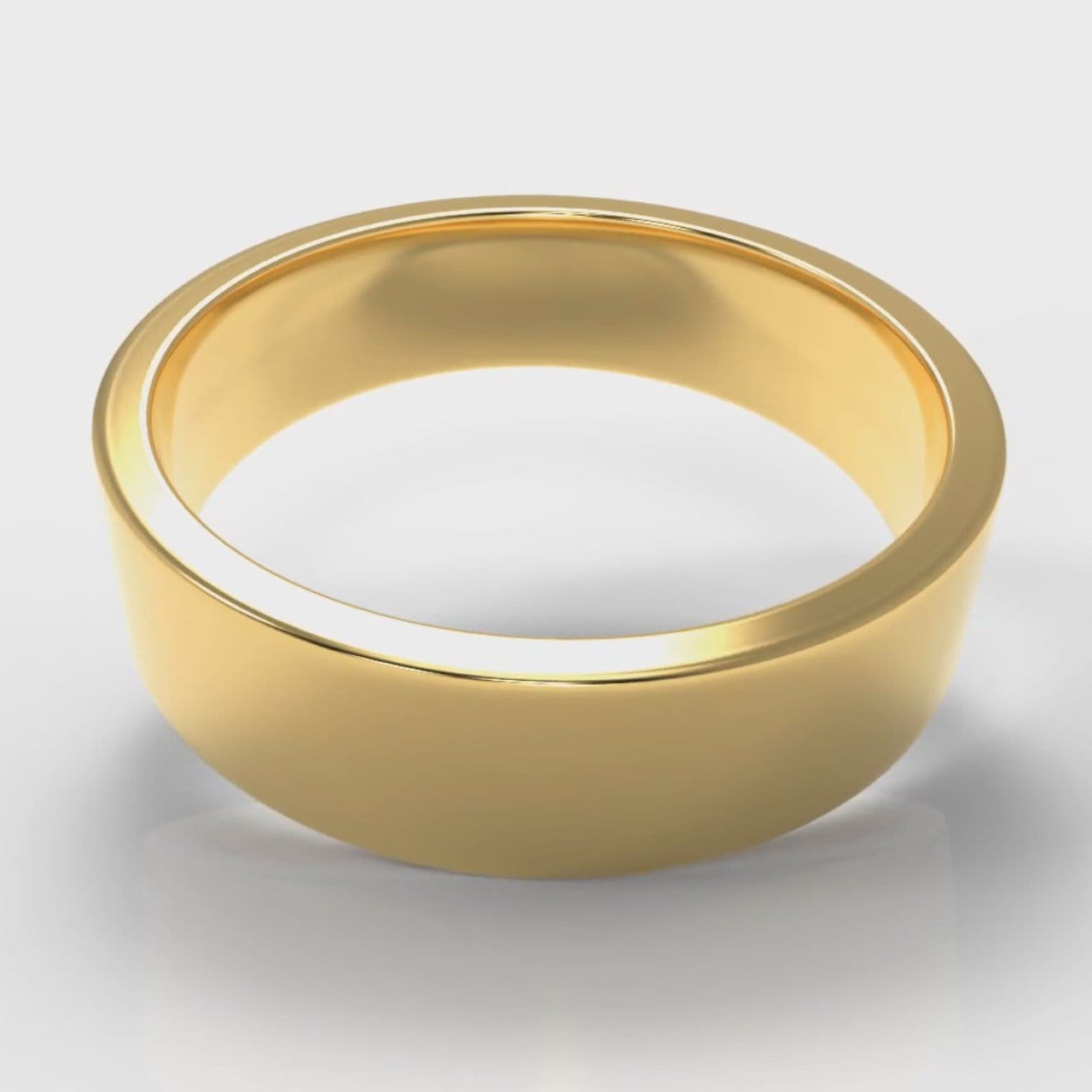 6mm Flat Top Comfort Fit Wedding Ring - Yellow Gold