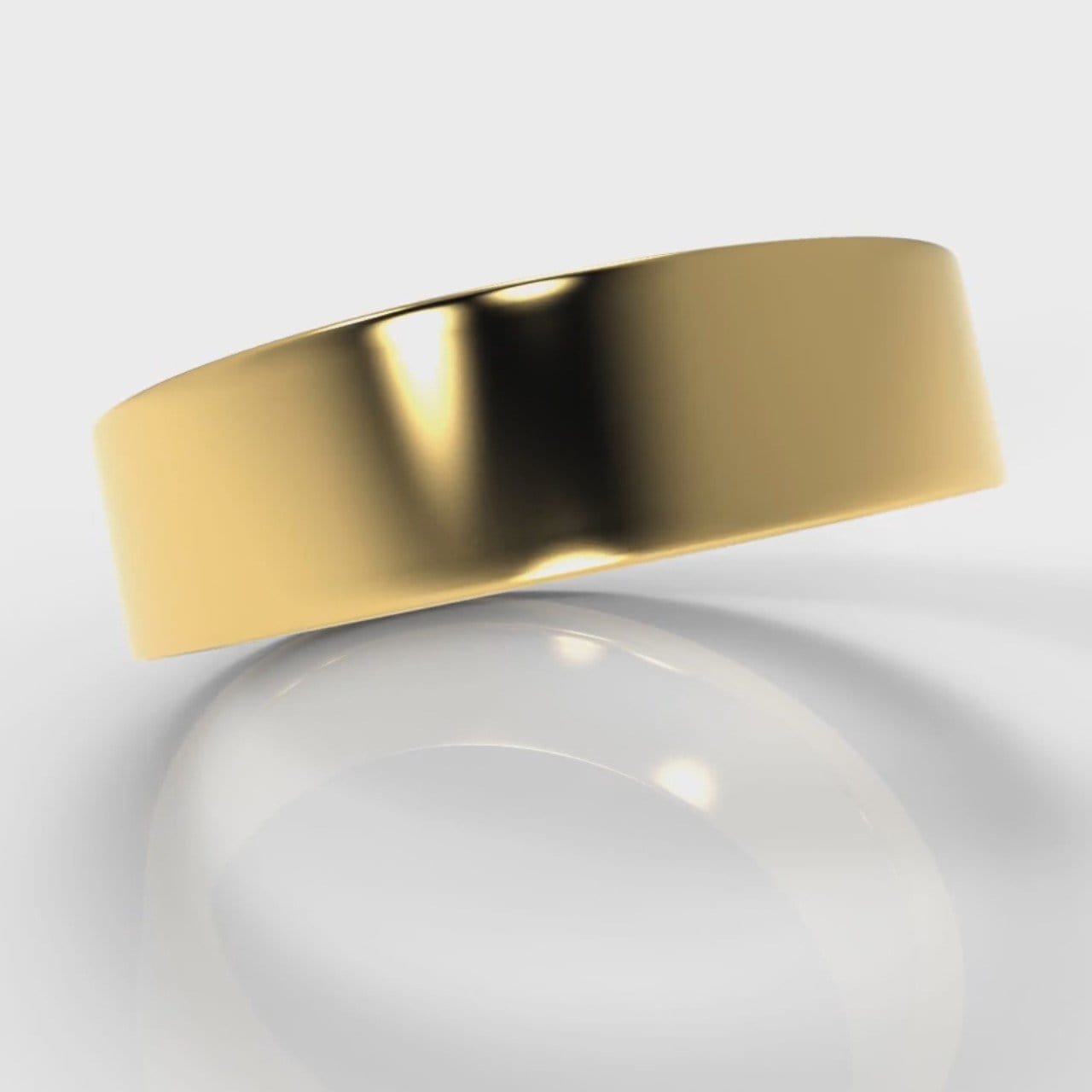6mm Flat Top Comfort Fit Wedding Ring - Yellow Gold
