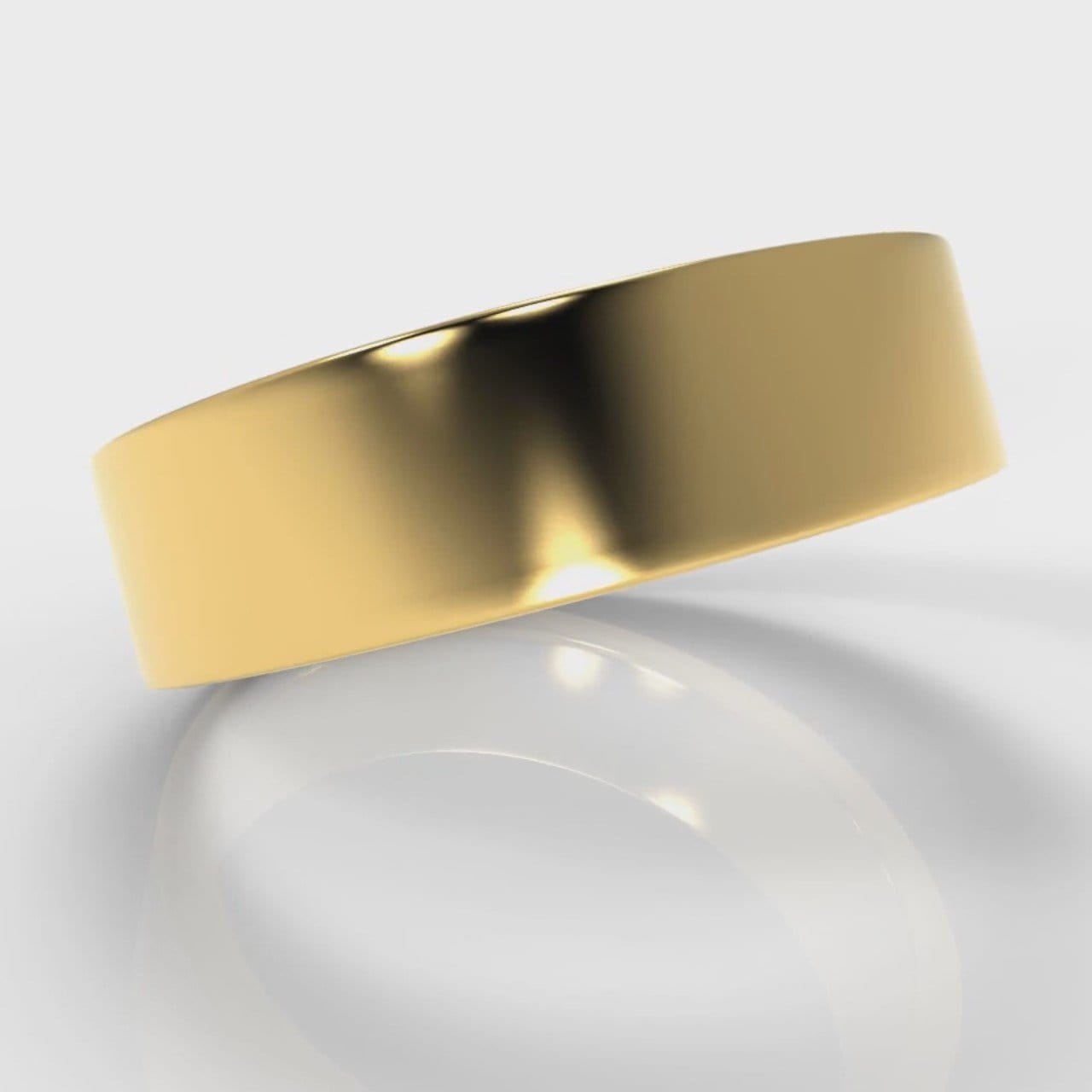 6mm Flat Top Comfort Fit Wedding Ring - Yellow Gold