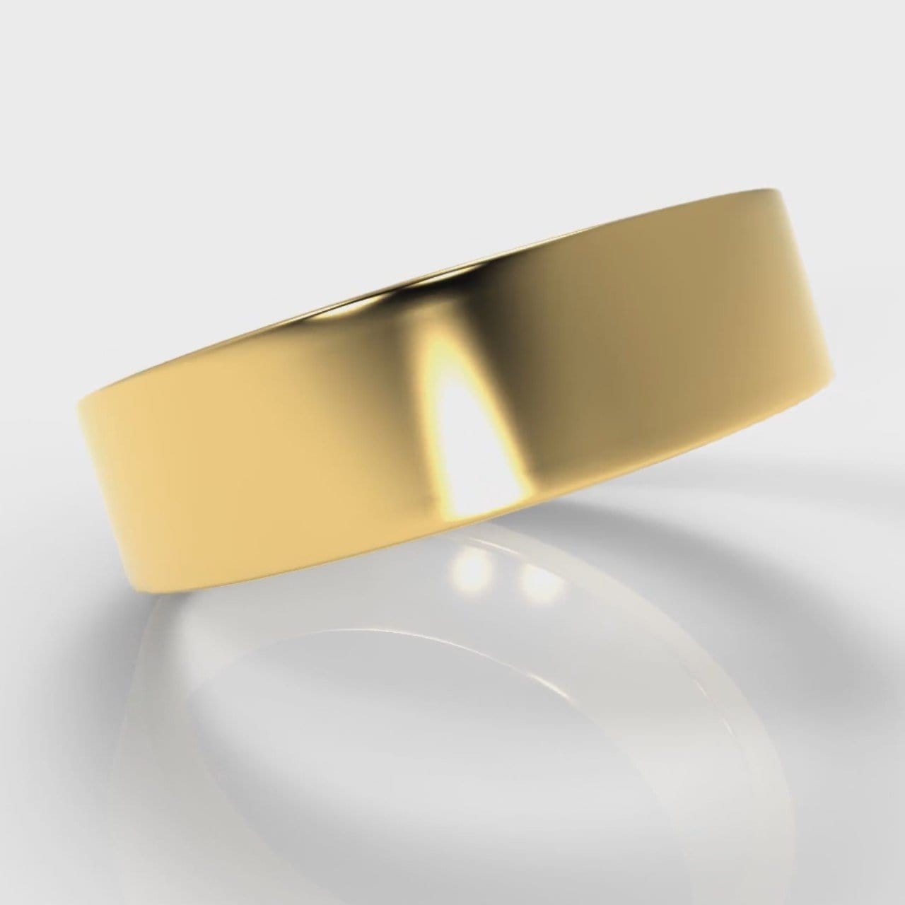 6mm Flat Top Comfort Fit Wedding Ring - Yellow Gold