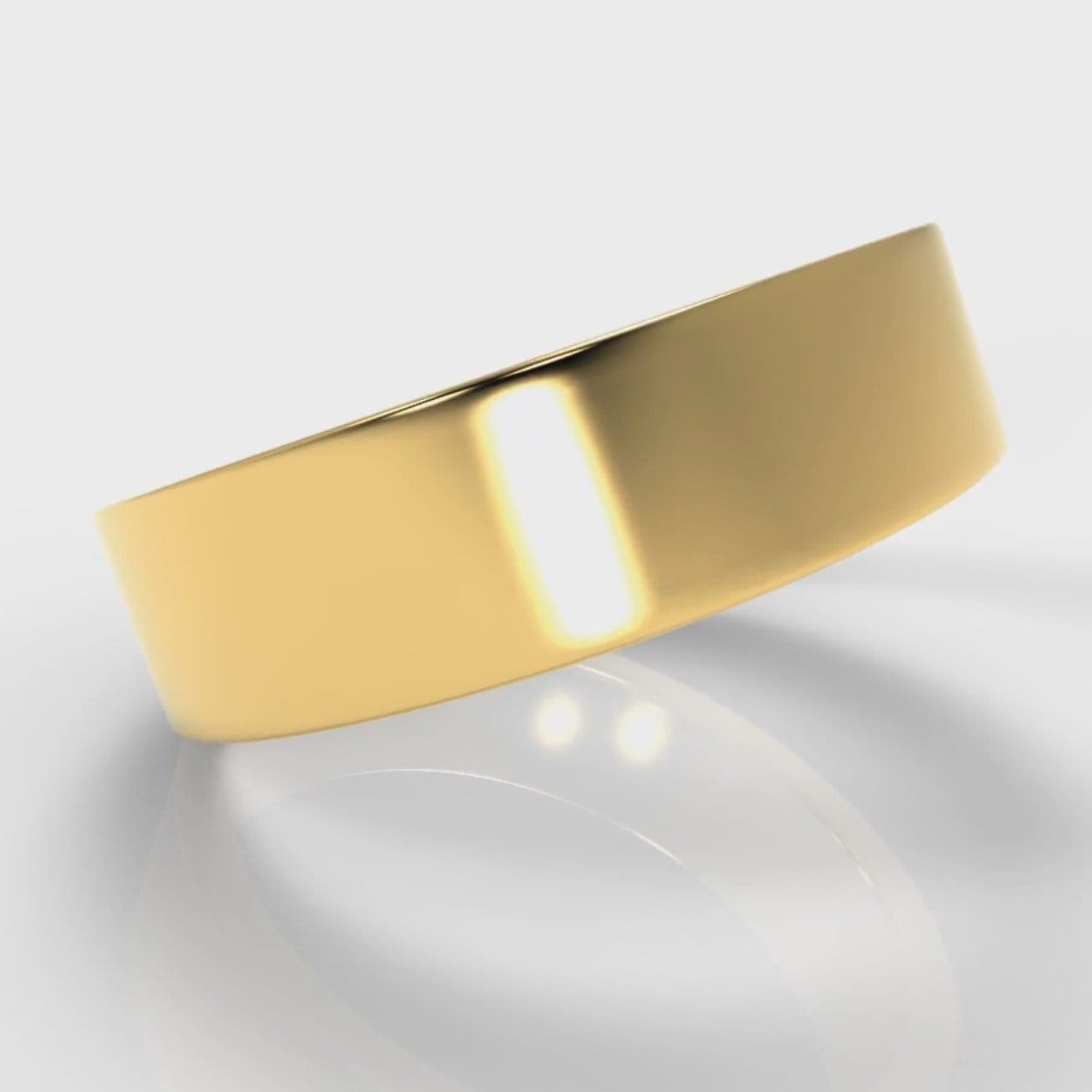 6mm Flat Top Comfort Fit Wedding Ring - Yellow Gold