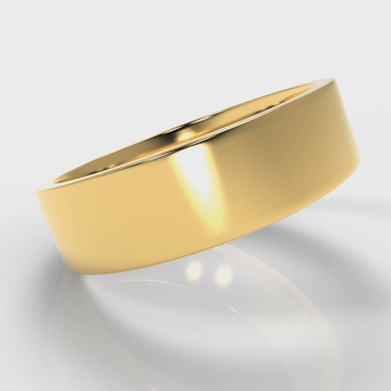 6mm Flat Top Comfort Fit Wedding Ring - Yellow Gold