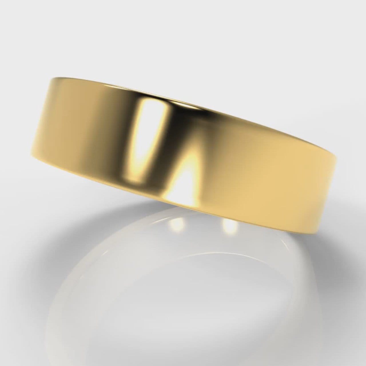 6mm Flat Top Comfort Fit Wedding Ring - Yellow Gold