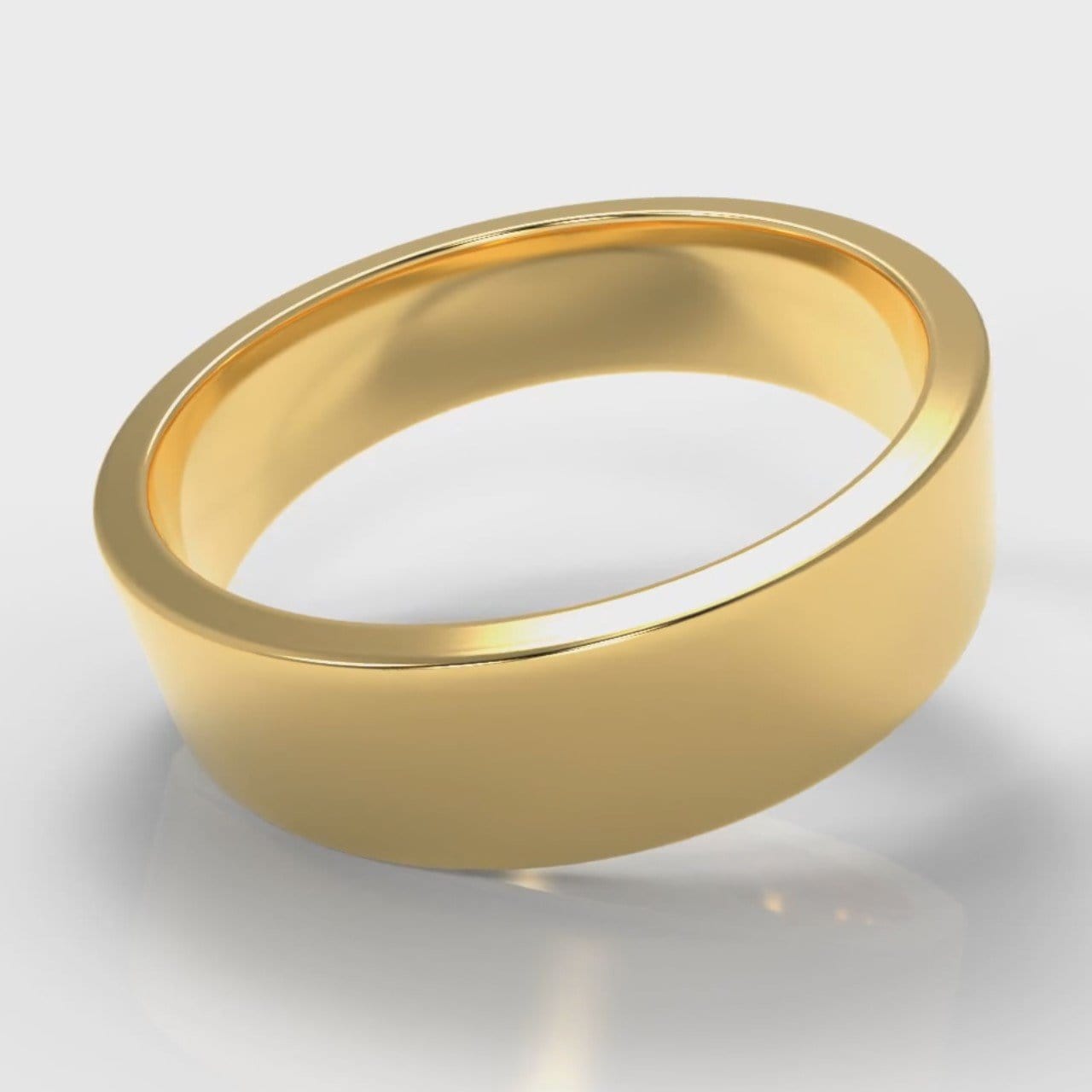 6mm Flat Top Comfort Fit Wedding Ring - Yellow Gold