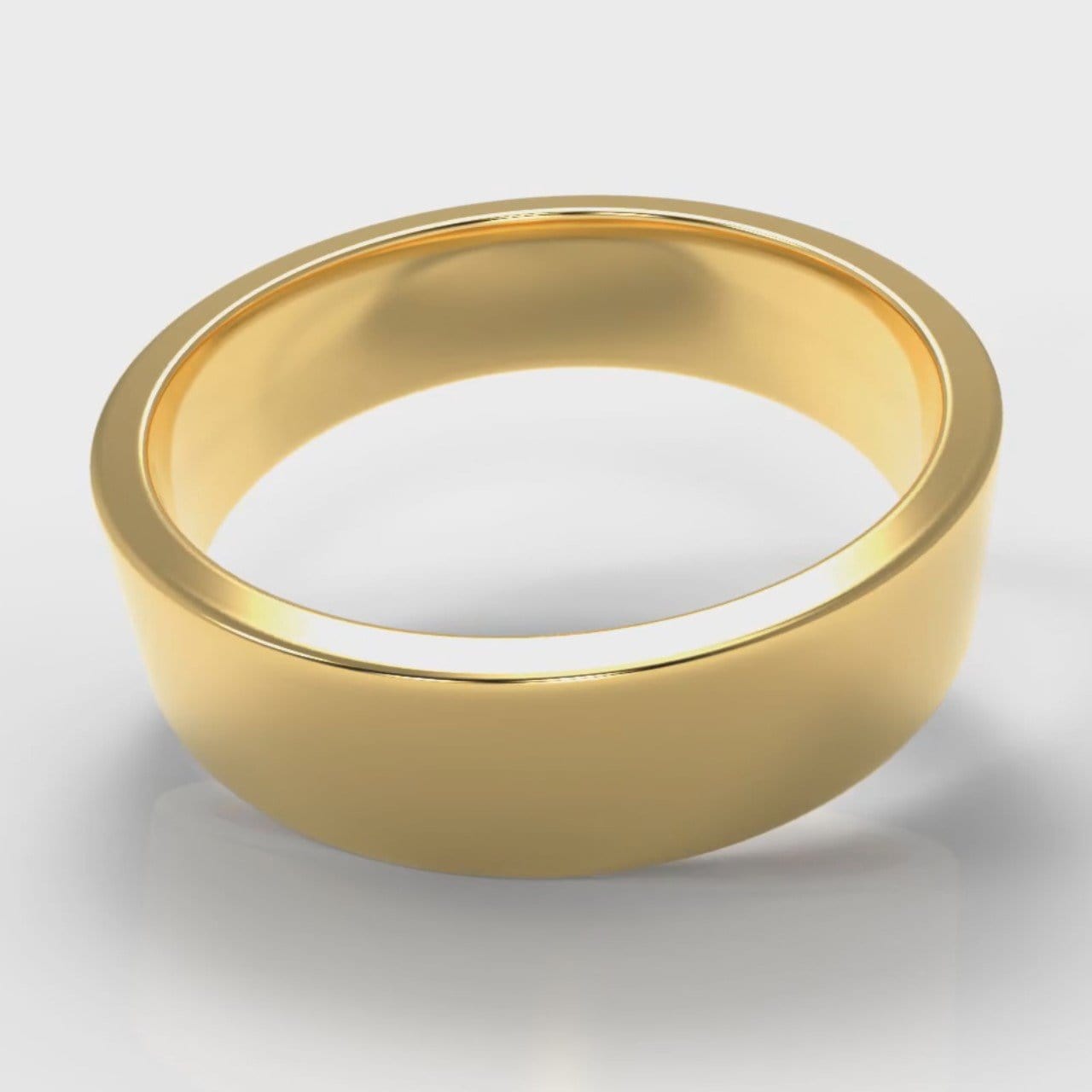 6mm Flat Top Comfort Fit Wedding Ring - Yellow Gold