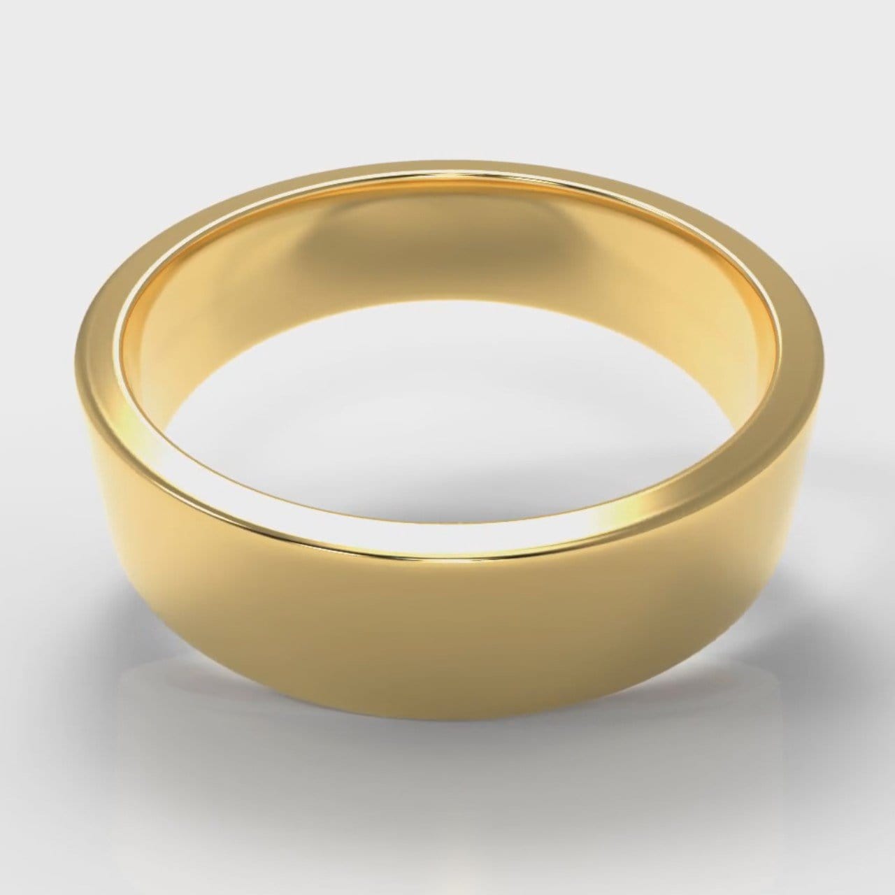 6mm Flat Top Comfort Fit Wedding Ring - Yellow Gold