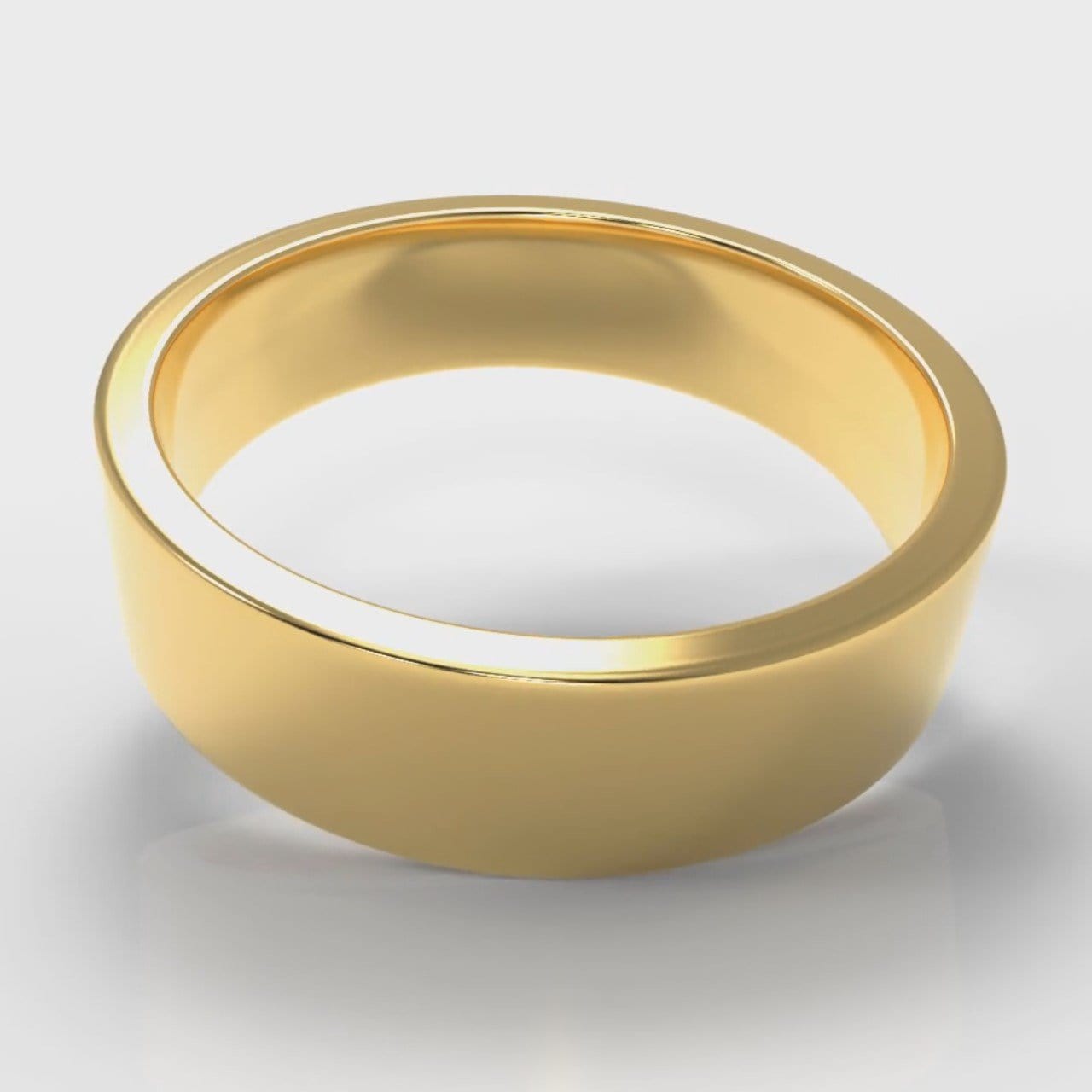 6mm Flat Top Comfort Fit Wedding Ring - Yellow Gold