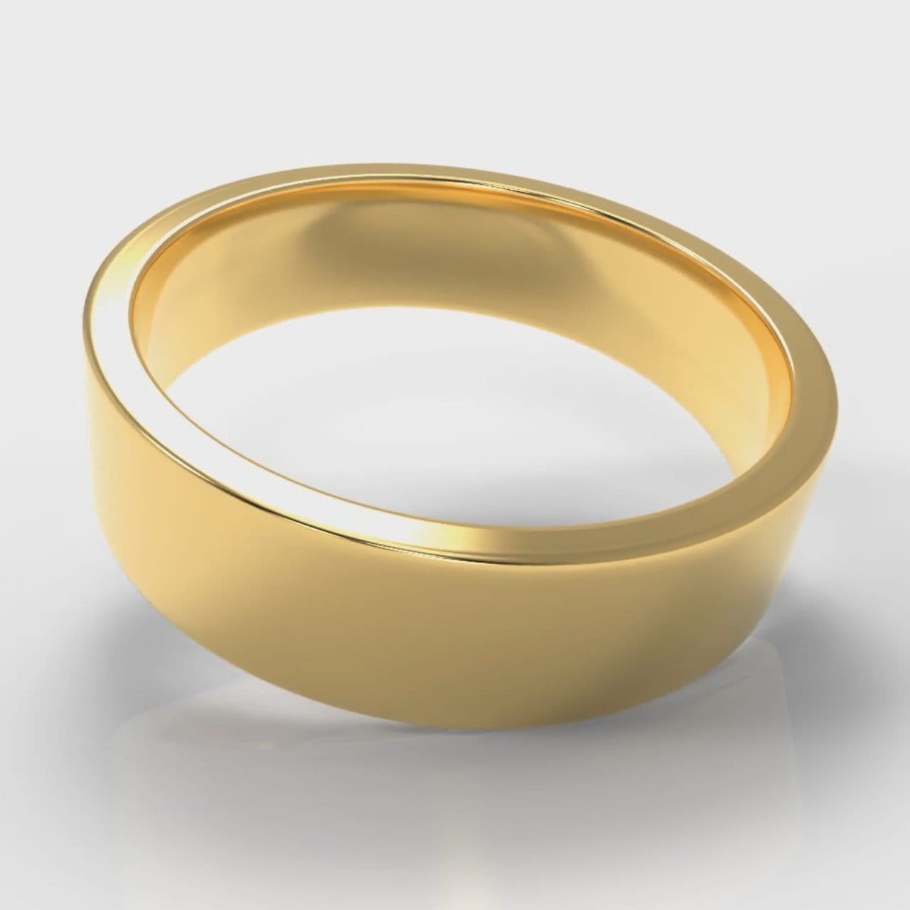 6mm Flat Top Comfort Fit Wedding Ring - Yellow Gold