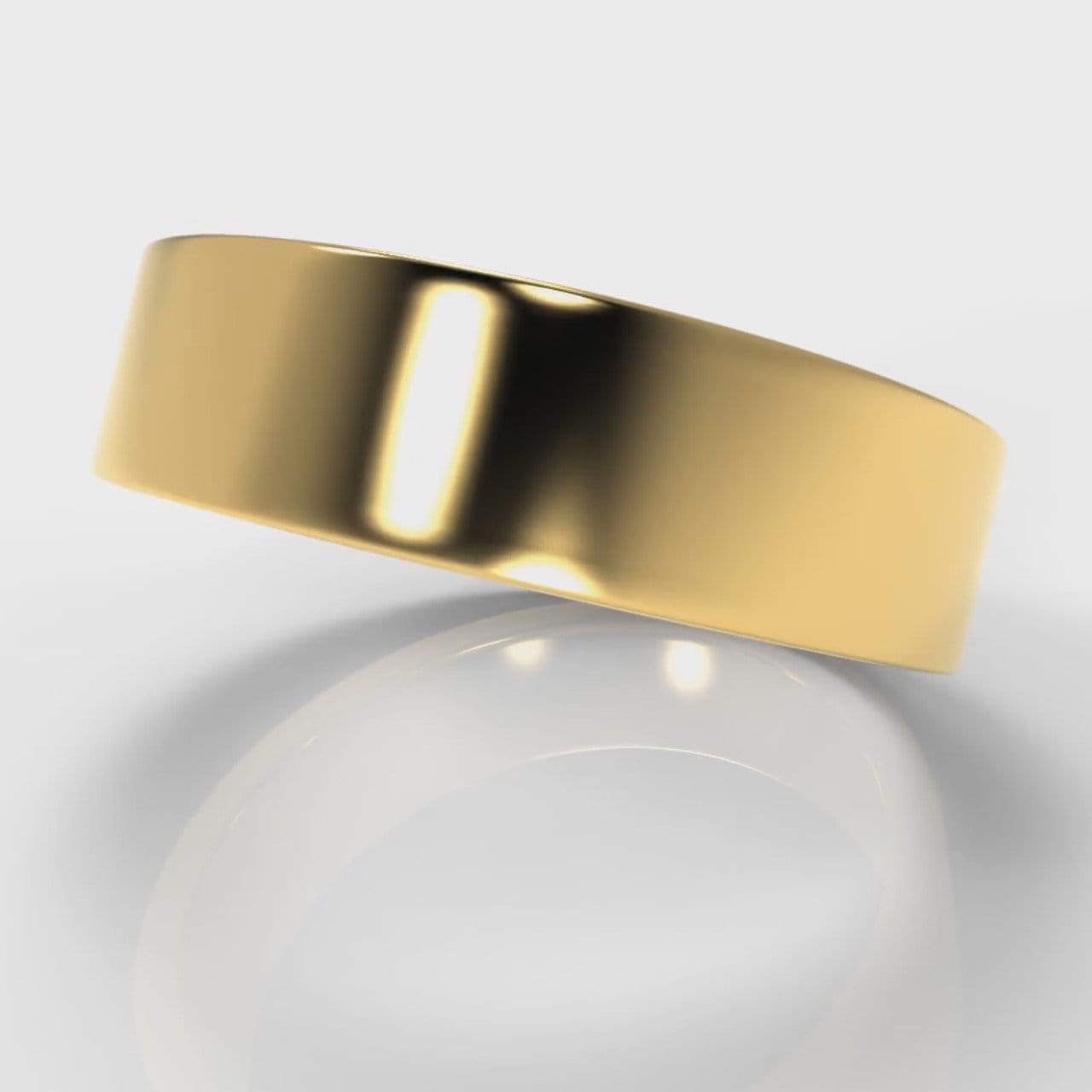 6mm Flat Top Comfort Fit Wedding Ring - Yellow Gold