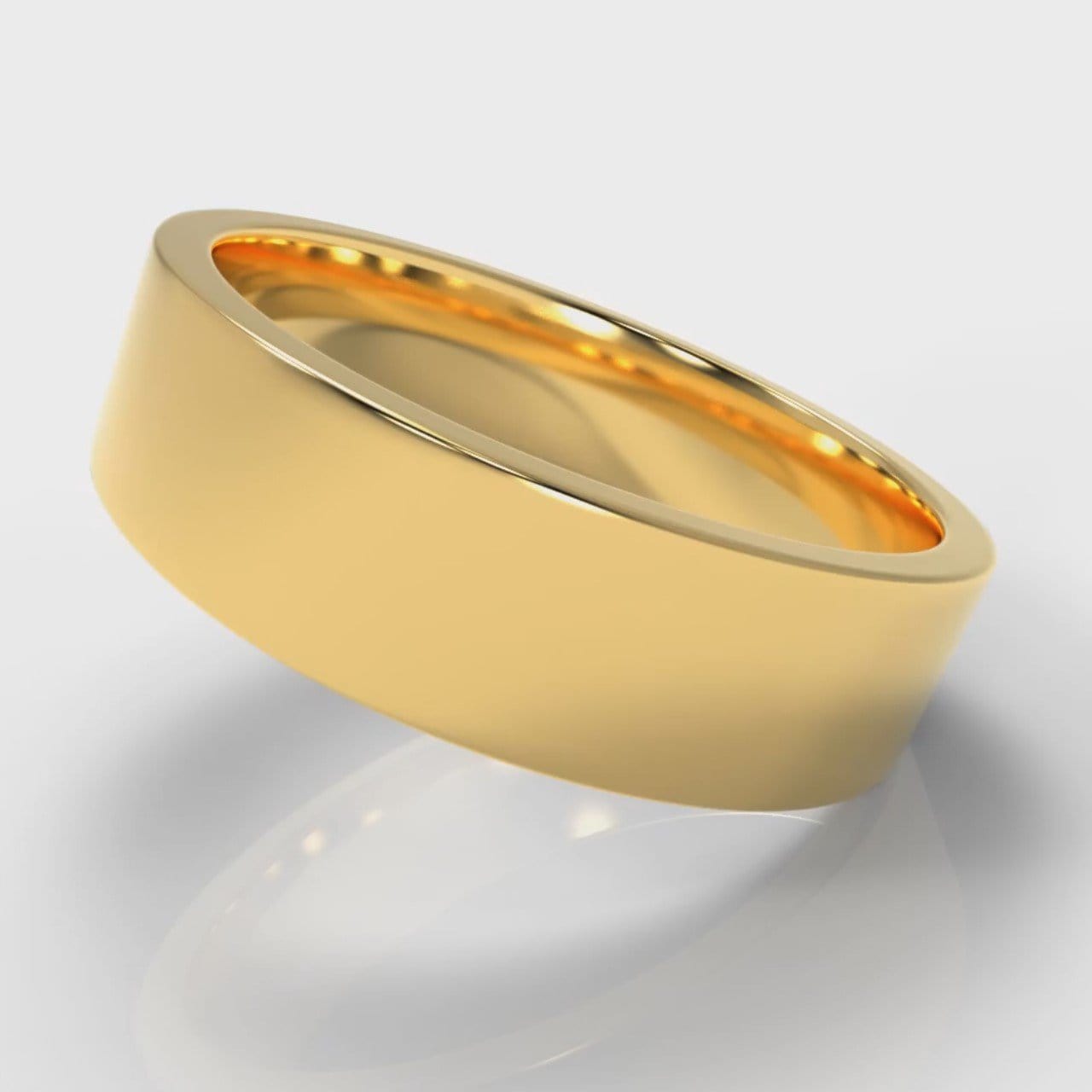 6mm Flat Top Comfort Fit Wedding Ring - Yellow Gold