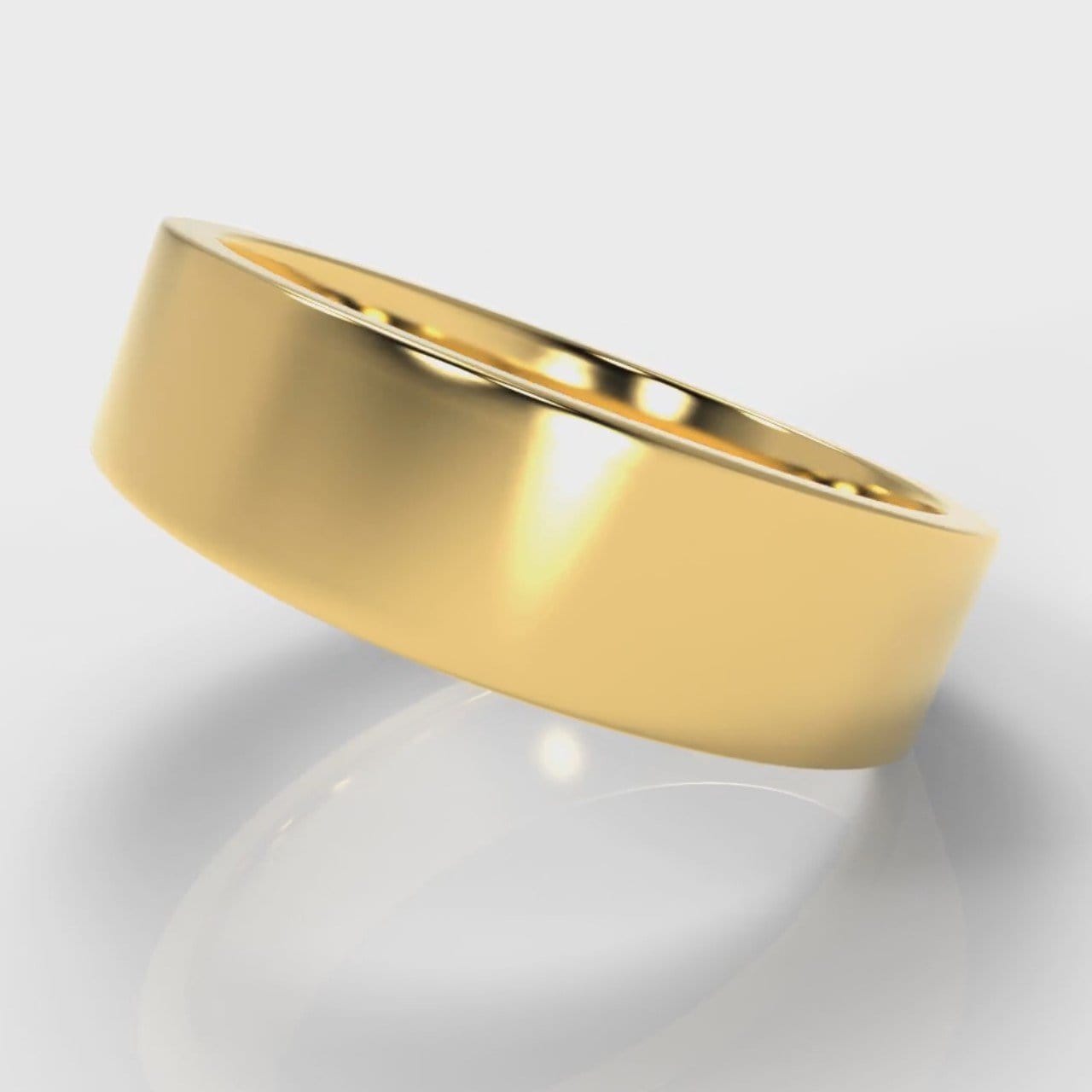 6mm Flat Top Comfort Fit Wedding Ring - Yellow Gold