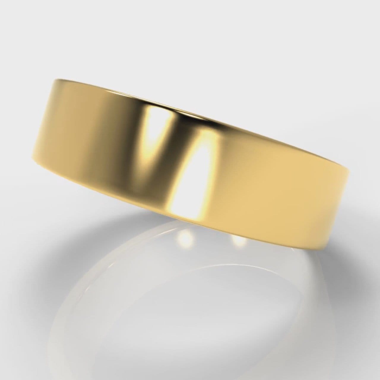 6mm Flat Top Comfort Fit Wedding Ring - Yellow Gold