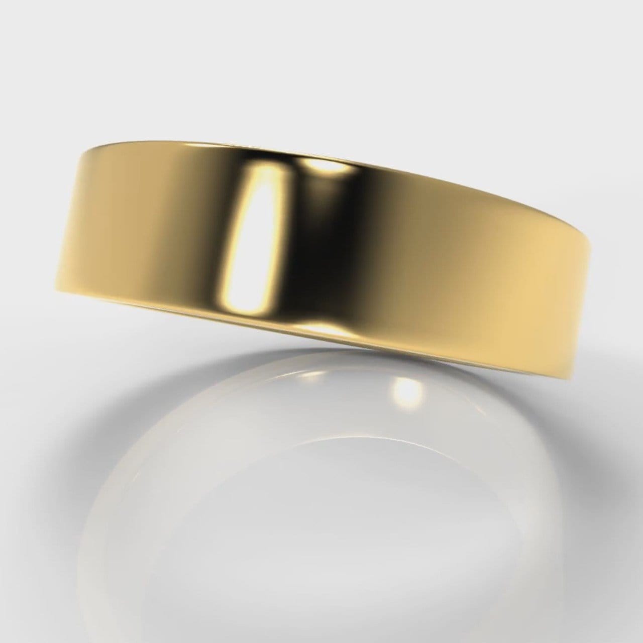 6mm Flat Top Comfort Fit Wedding Ring - Yellow Gold
